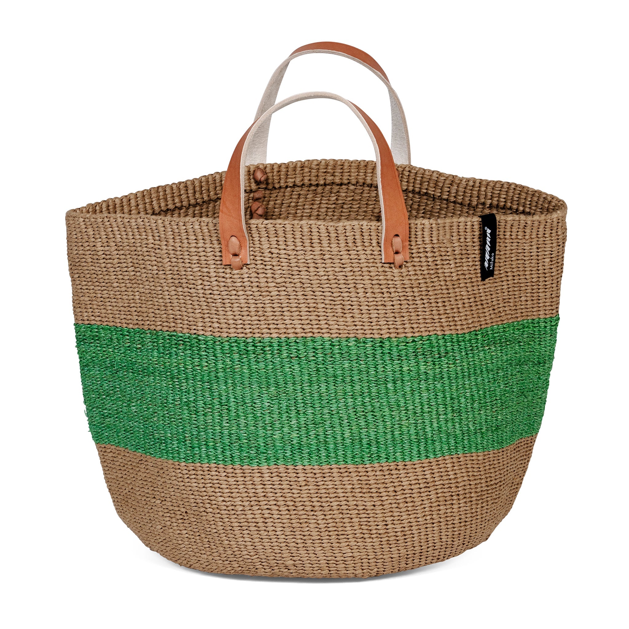 Majani market basket | One thick stripe Green M