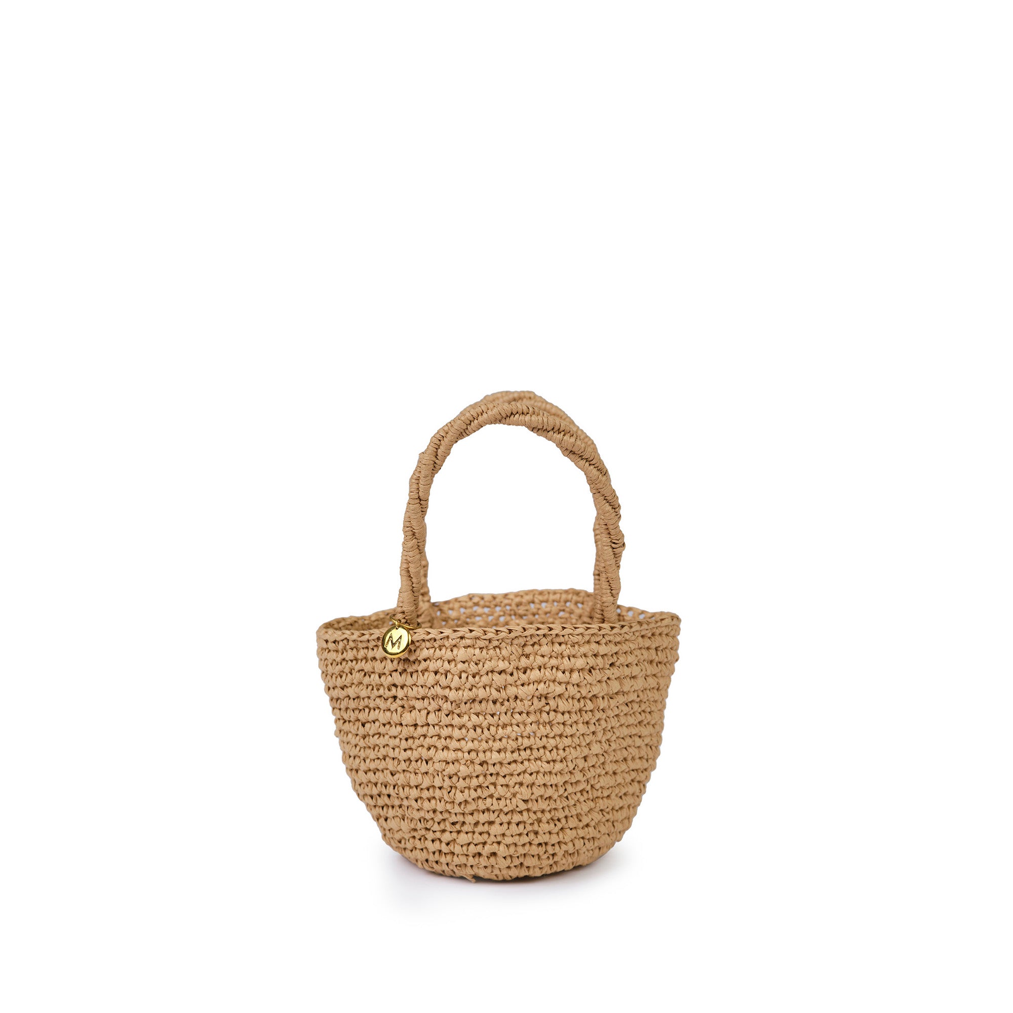 Mifuko Paper Shopper basket Kiondo shopper basket | Crocheted brown XXS  handmade fair trade