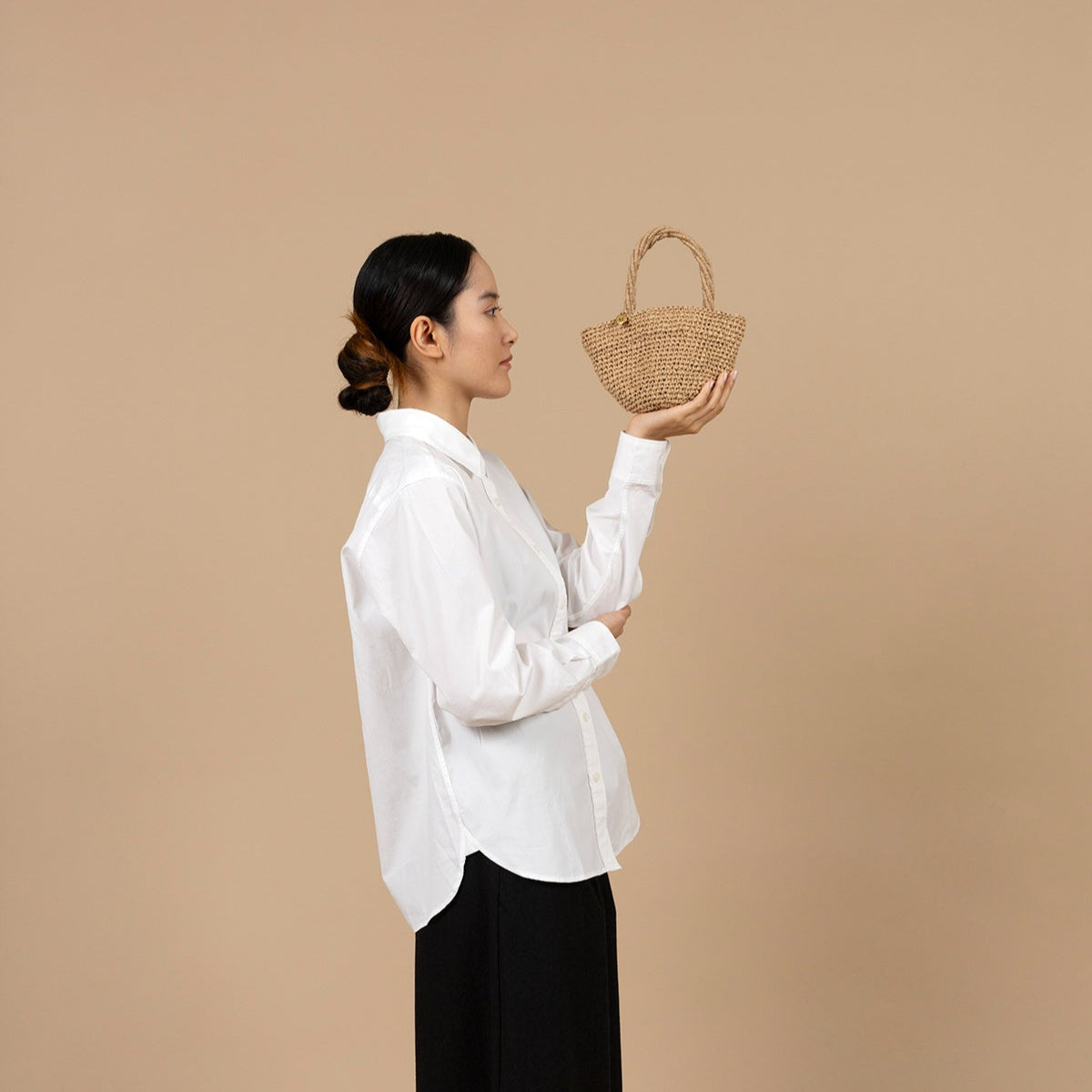 Kiondo shopper basket | Crocheted brown XXS