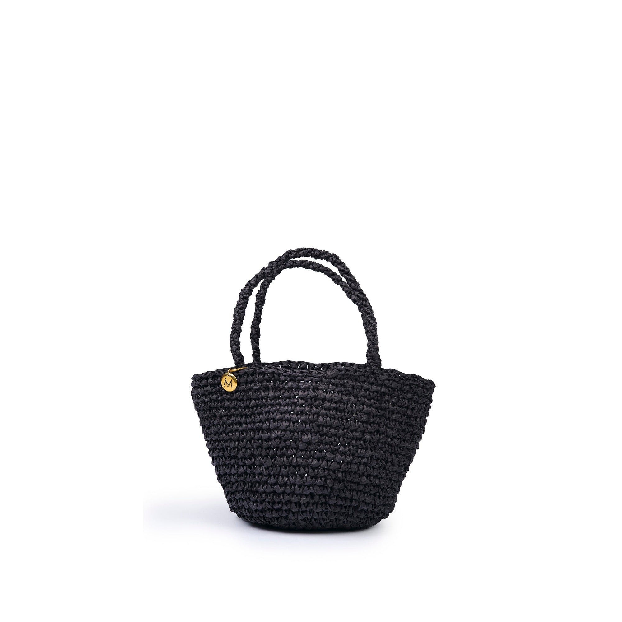 Mifuko Paper Shopper basket Kiondo shopper basket | Crocheted black XXS  handmade fair trade