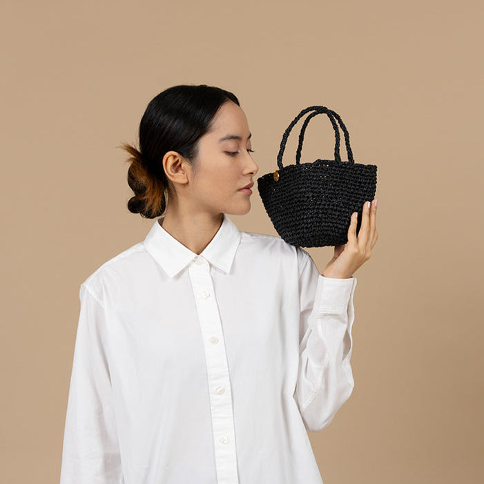 8月末まで出品★manimaris  simple tote basket Palm Beach Tote in Silver Metallic – LANA MARKS