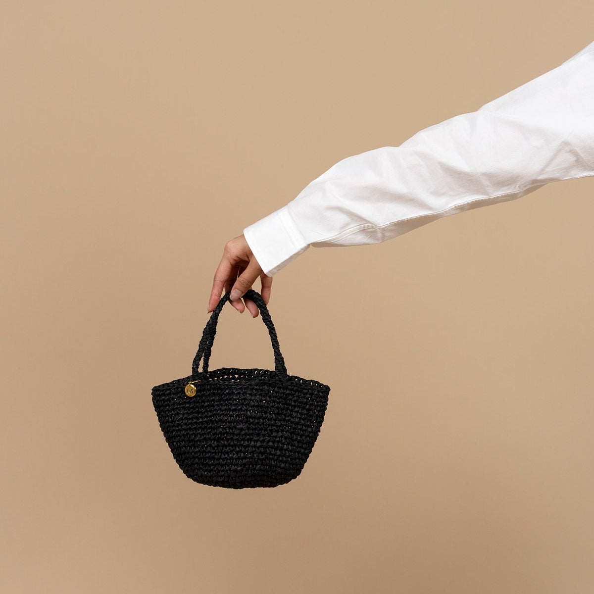 Mifuko Paper Shopper basket Kiondo shopper basket | Crocheted black XXS  handmade fair trade