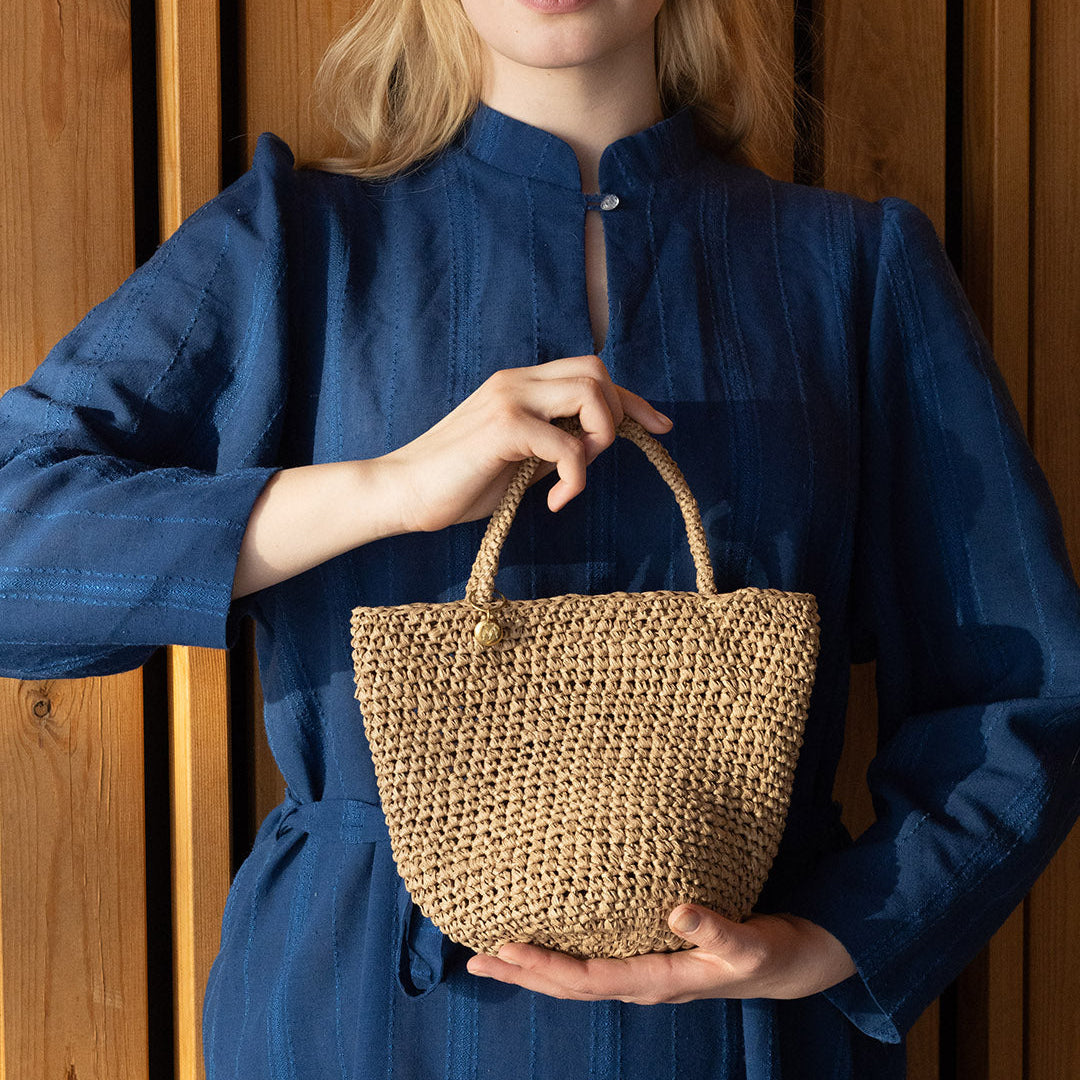 Basket bag | Crocheted Brown XS