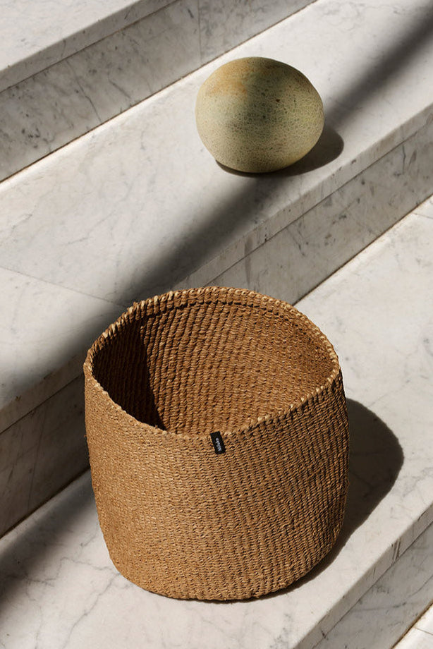Paper basket handmade brown fair trade