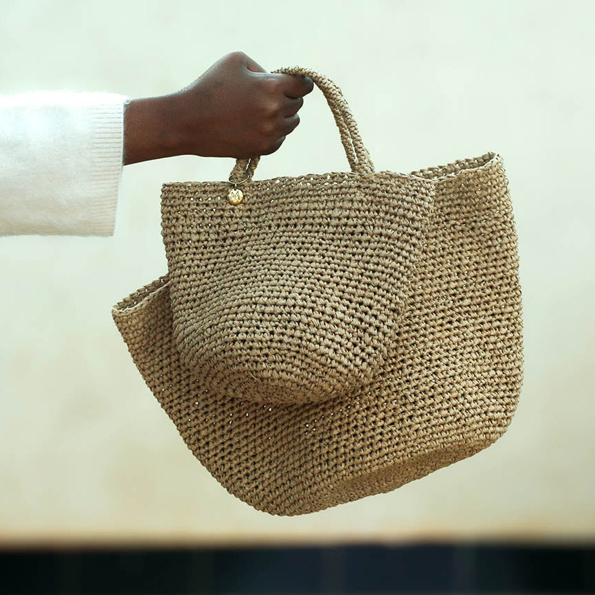 Basket bag | Crocheted Brown XS
