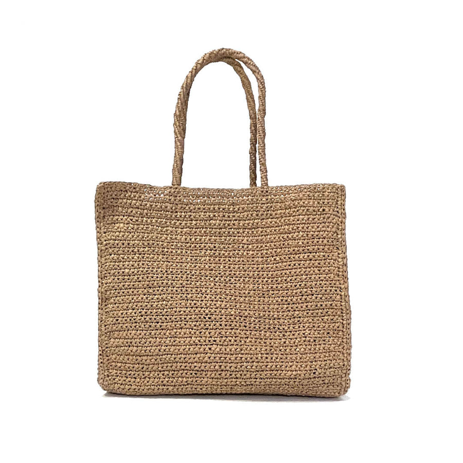 crocheted square bag brown handmade fair trade