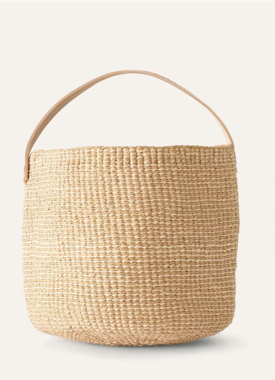 Majani basket | Natural brown S with handle