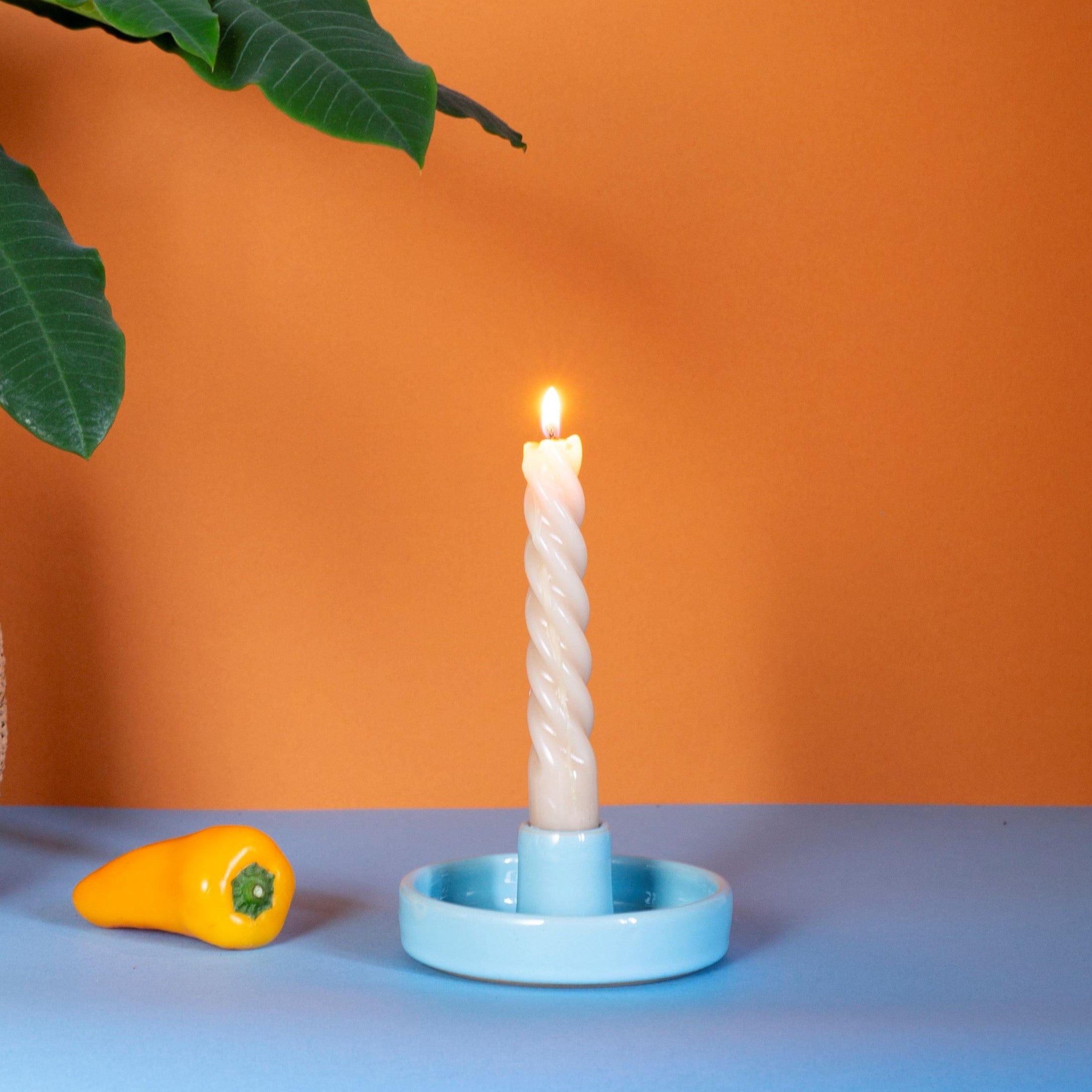 Mifuko Ceramic Candle holder One size Ceramic candle holder | Light blue