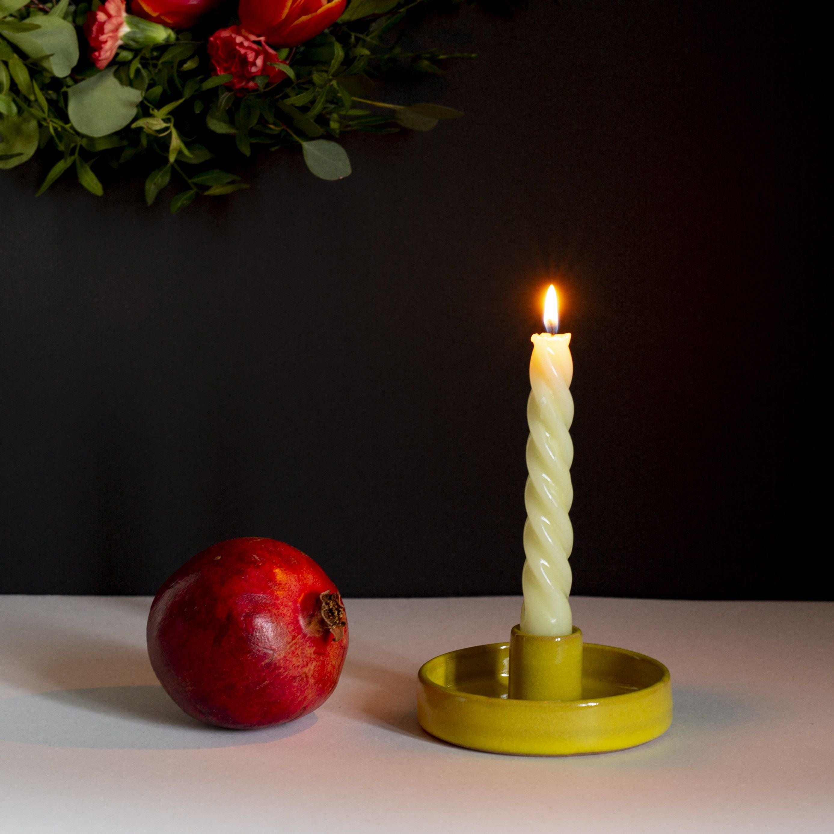 Mifuko Ceramic Candle holder One size Ceramic candle holder - Yellow