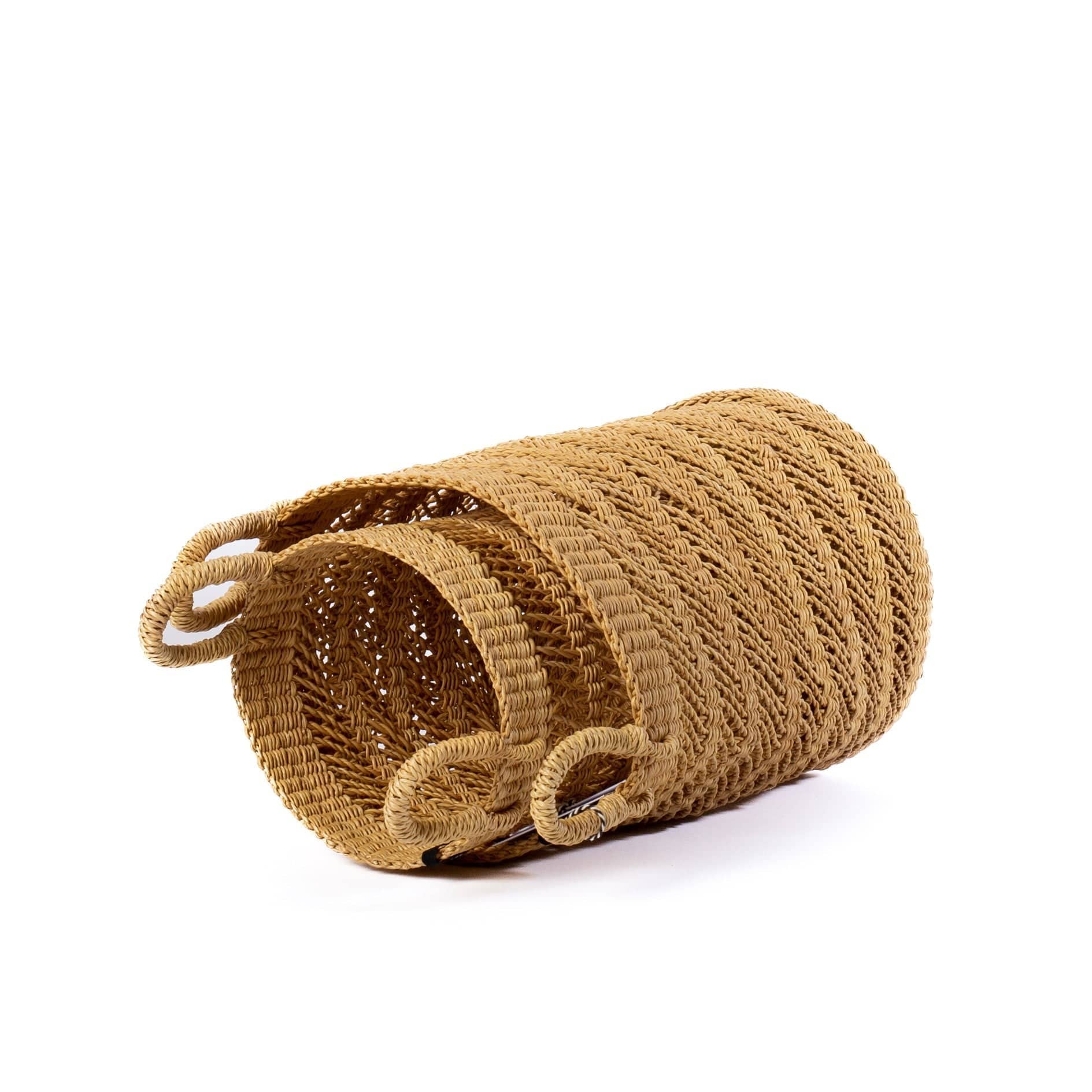 Mifuko Elephant grass Basket set Bolga set of two baskets | Natural open weave