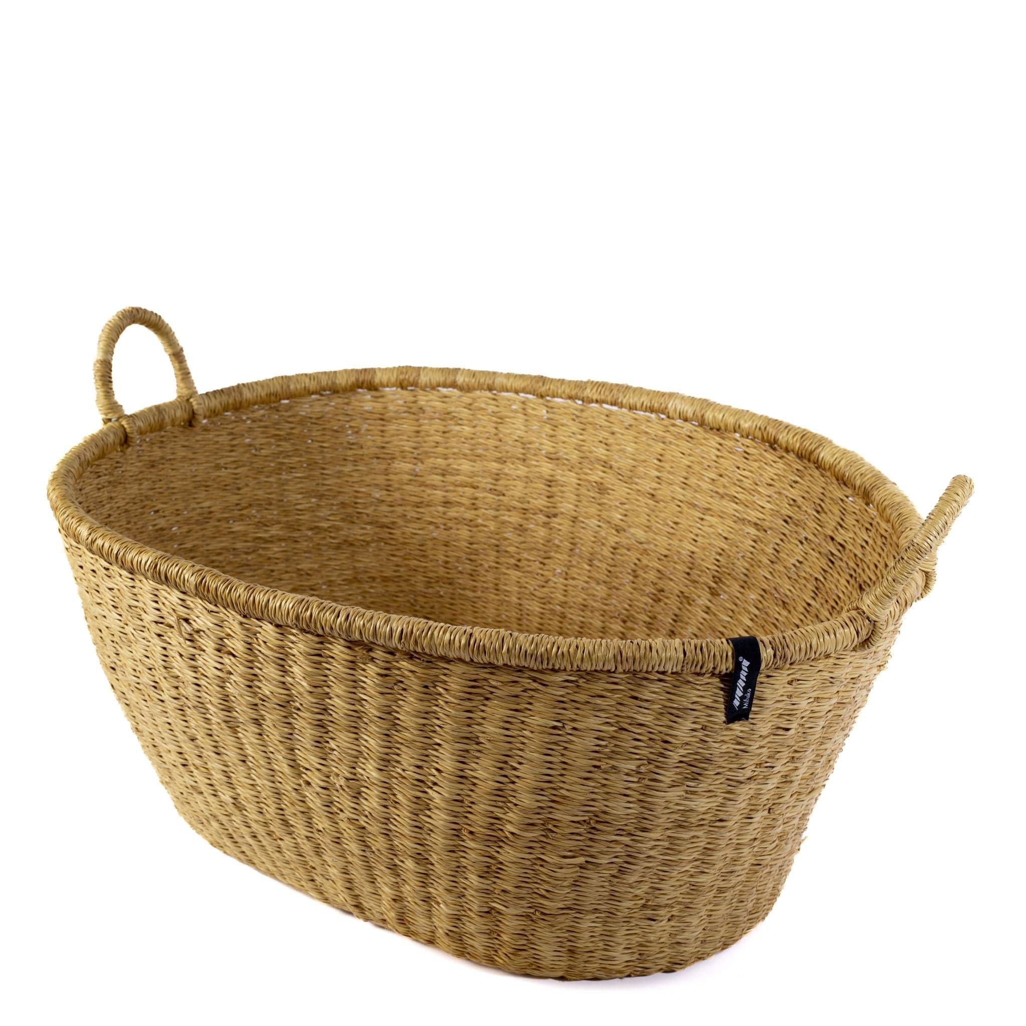 Mifuko Elephant grass Large basket with handle Bolga laundry basket XXL