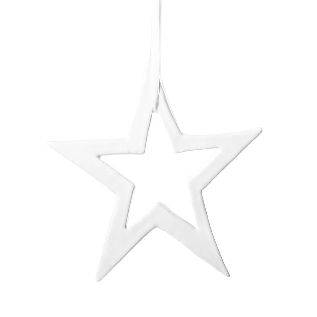 Handmade fair trade Ceramic Ceramic ornament | White star S