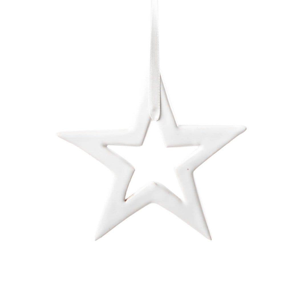 Handmade fair trade Ceramic Ceramic ornament | White star XS