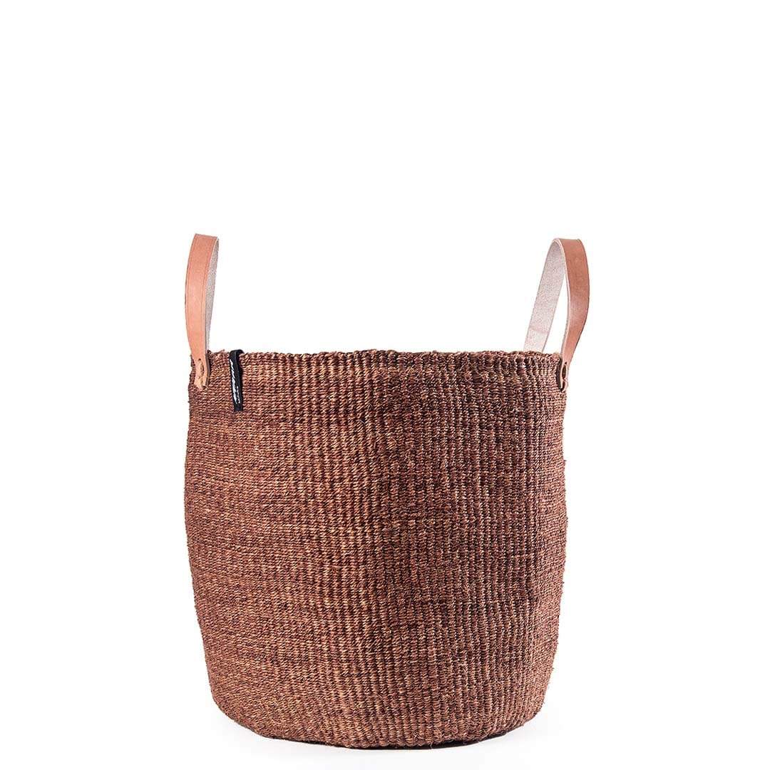 Handmade fair trade Sisal Kiondo market basket | Dark brown M