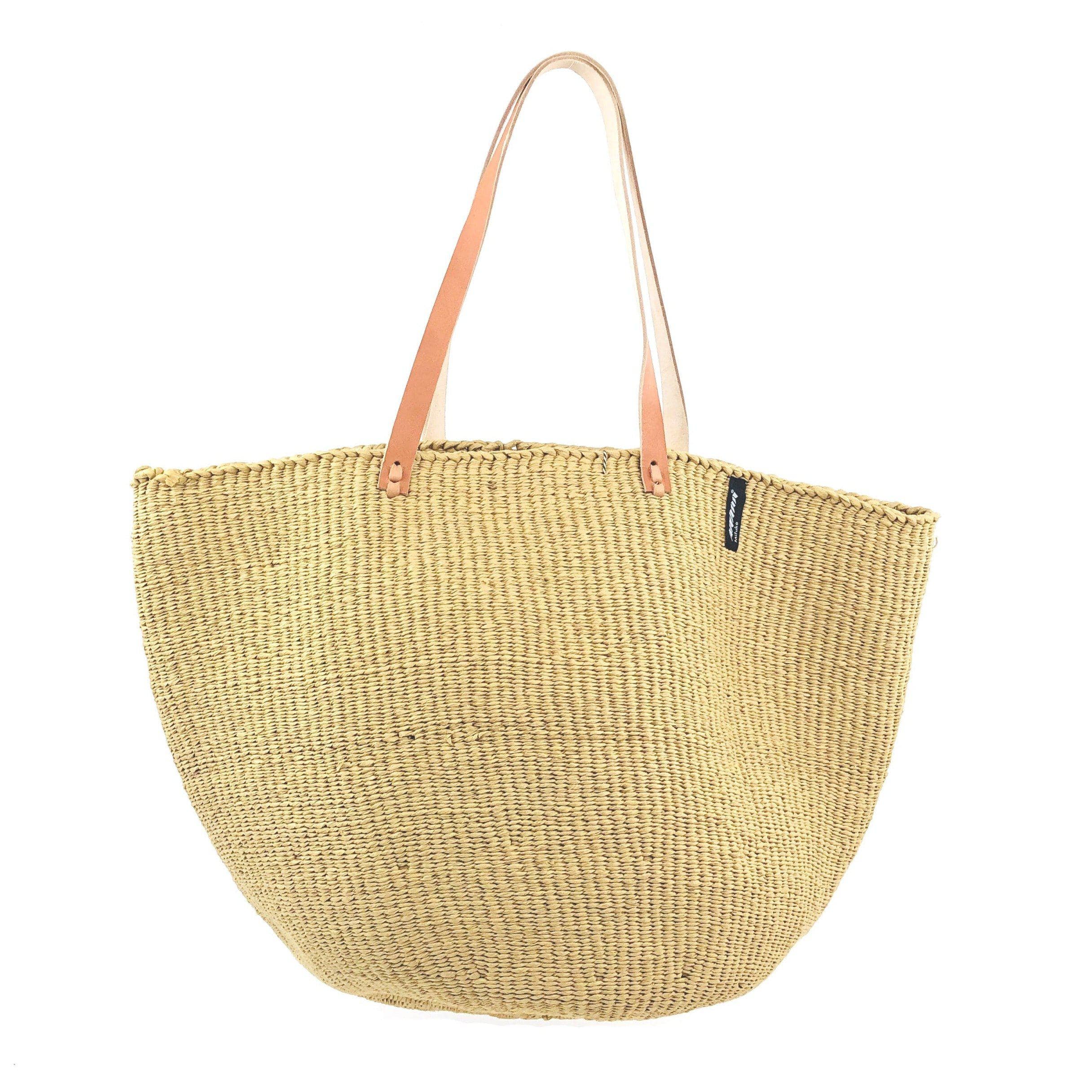 Handmade fair trade Paper Kiondo shopper basket | Brown L