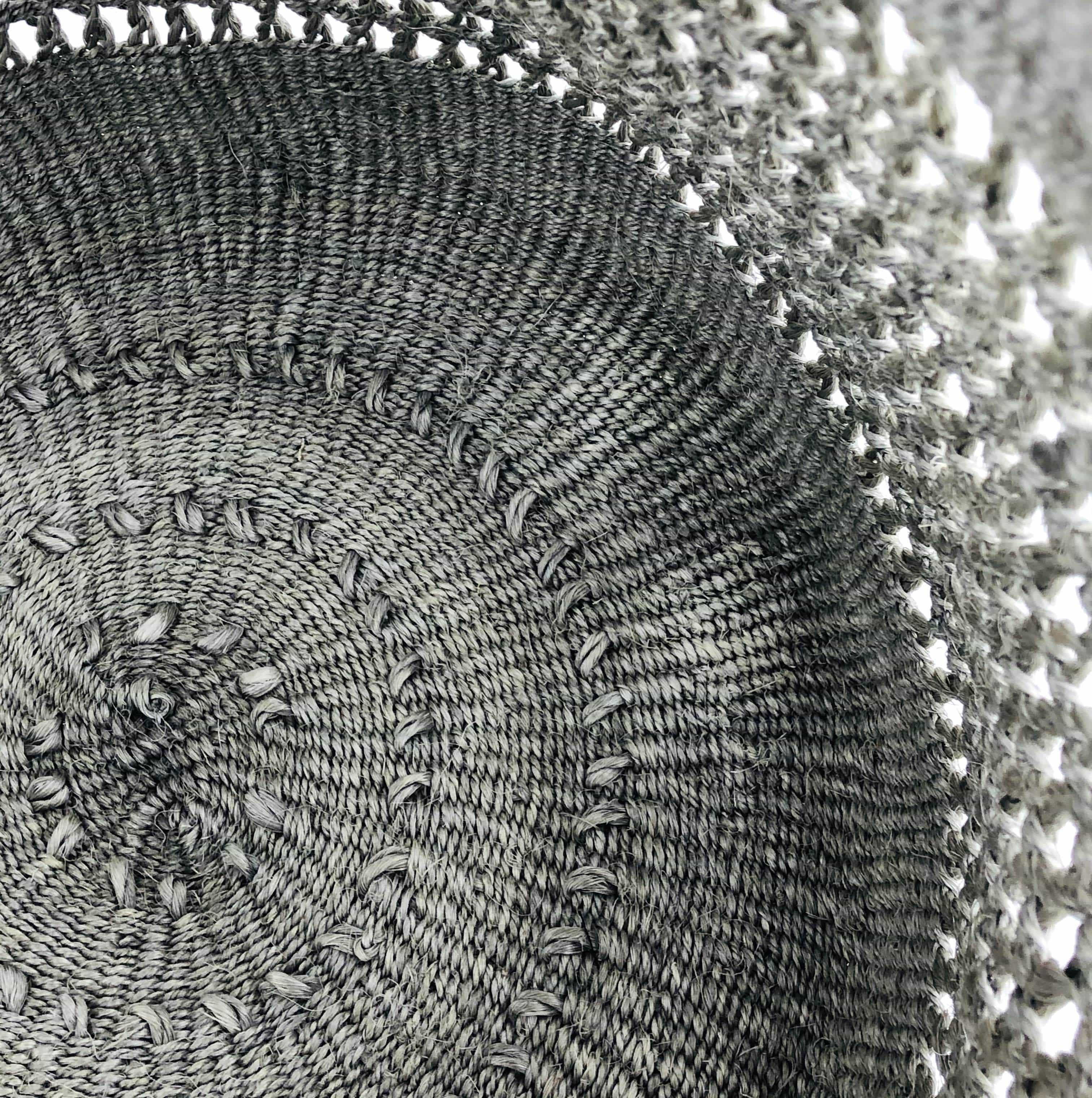 Handmade fair trade Sisal Kiondo shopper basket | Light grey open weave M