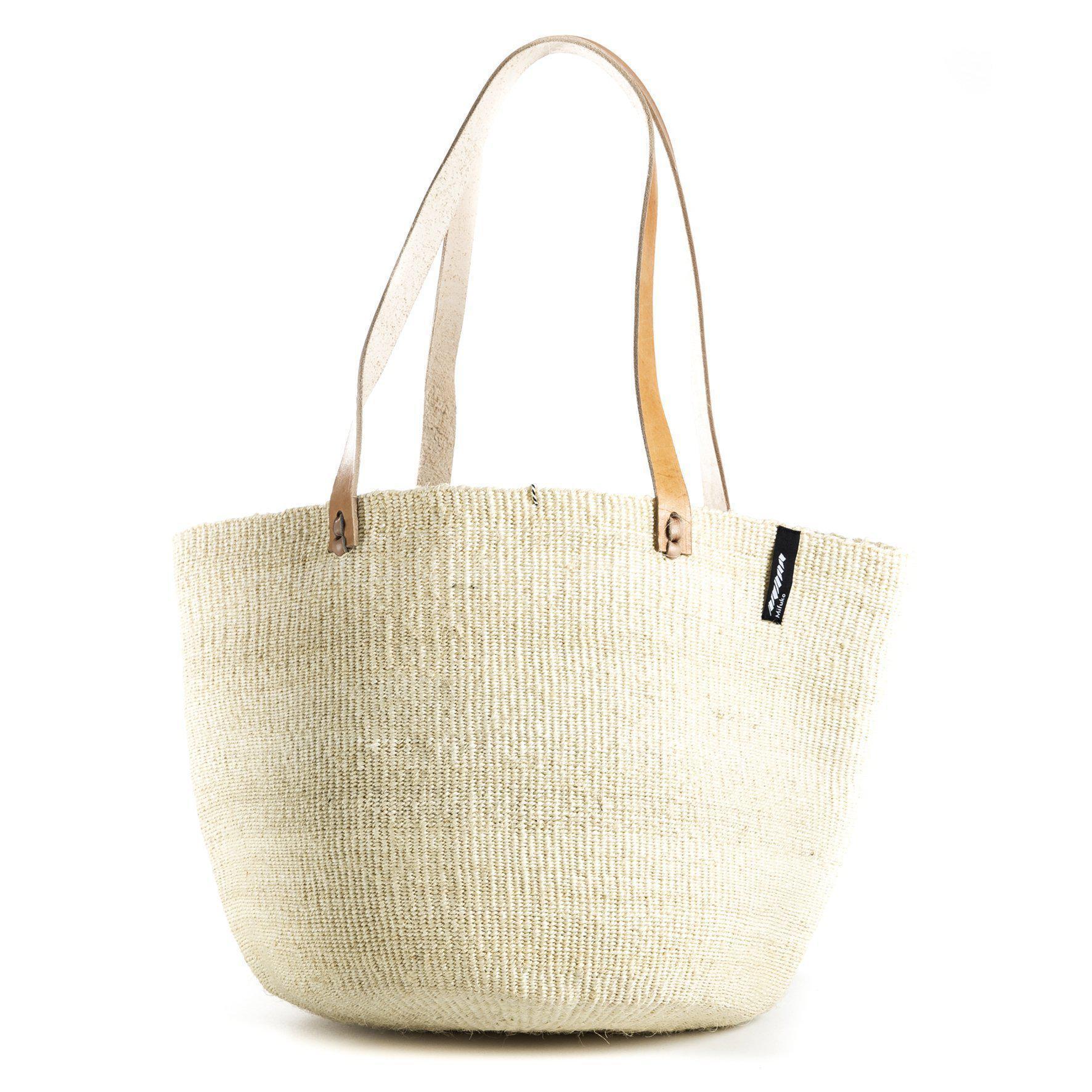 Handmade fair trade Sisal Kiondo shopper basket | Natural M