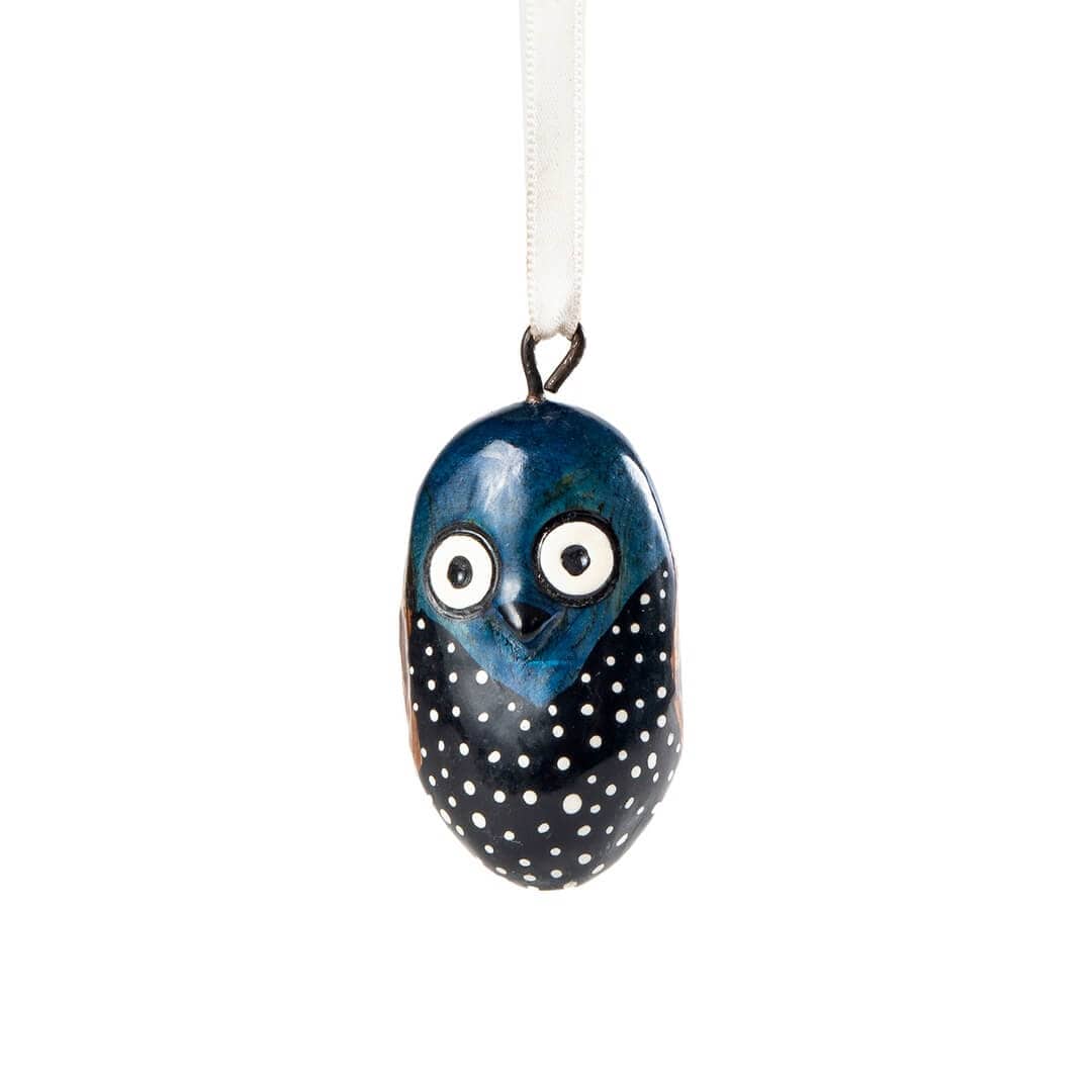 Handmade fair trade Jacaranda wood Wooden ornament | Black owl