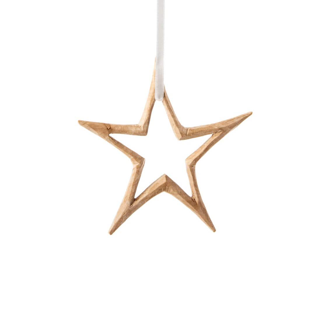 Handmade fair trade Jacaranda wood Wooden ornament | Star XS
