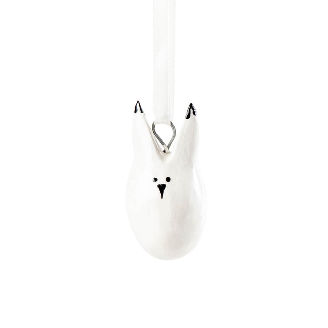 Mifuko Jacaranda wood Ornament One size Wooden ornament | White bunny
