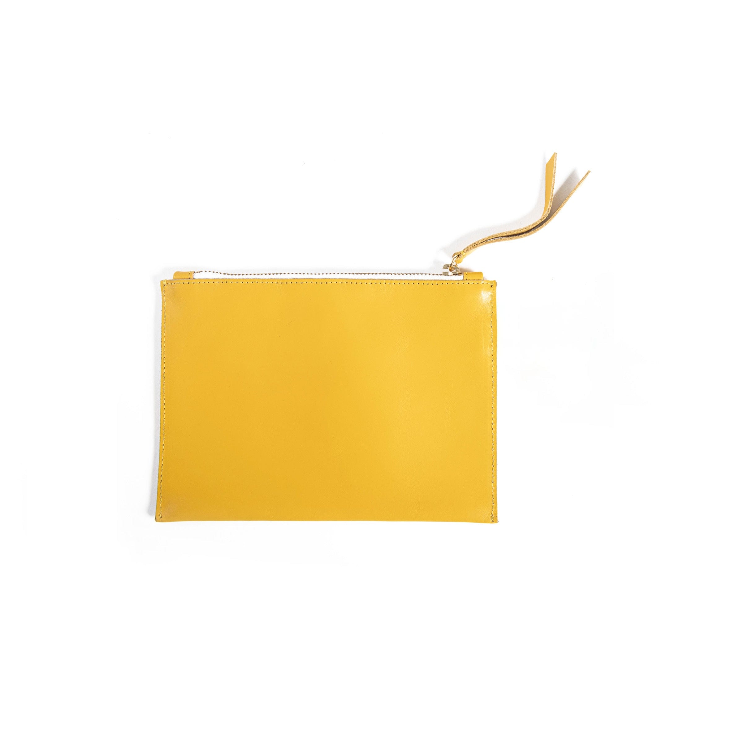 Mifuko Leather and cotton Pouch Leather pouch | Yellow