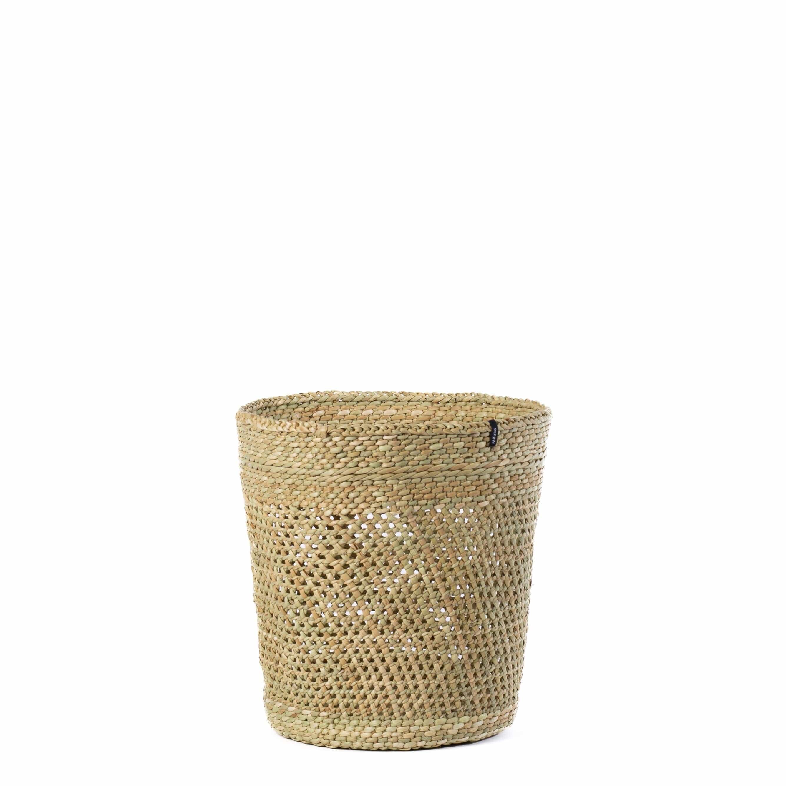Mifuko Milulu grass Medium size basket M Iringa trash bin | Natural open weave