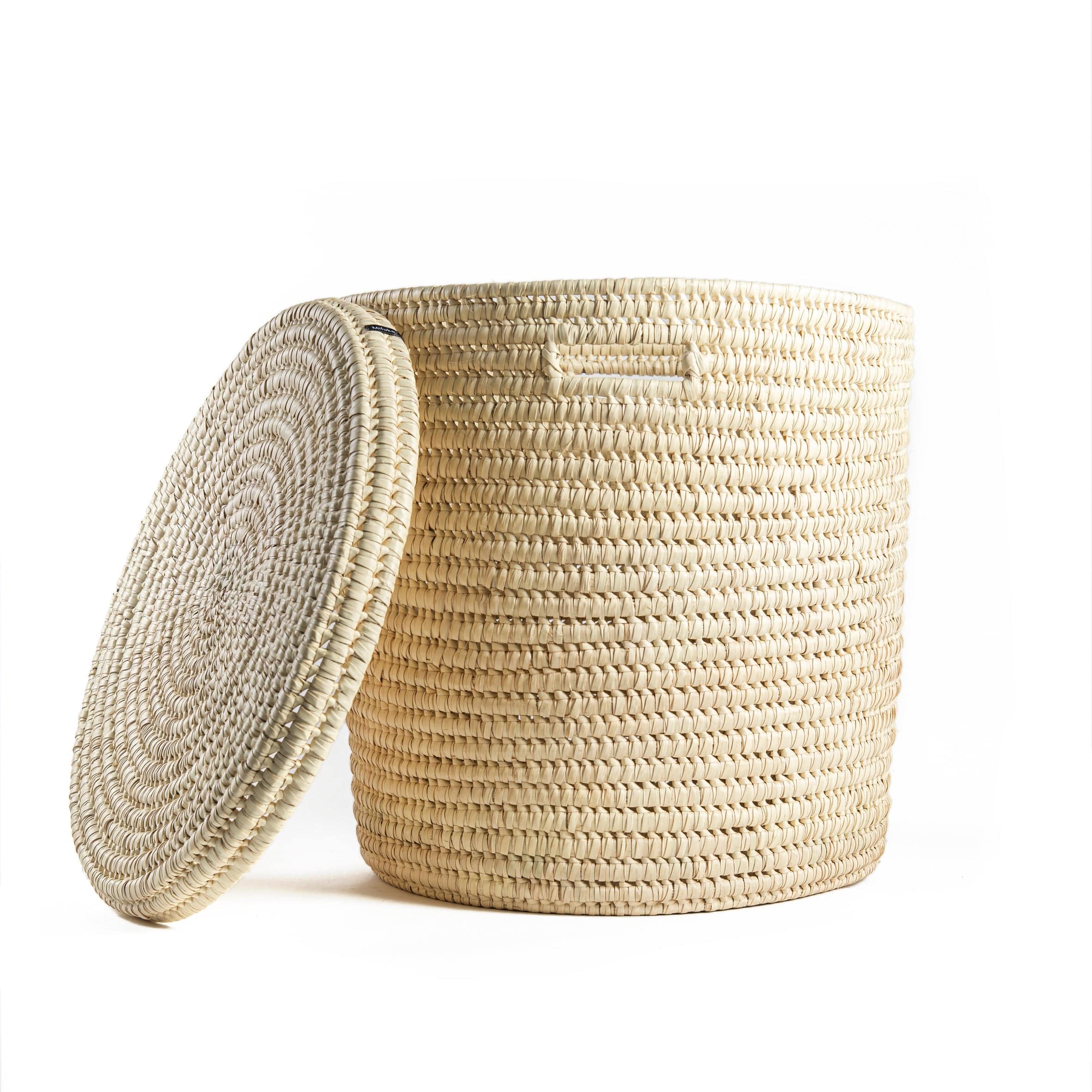 Mifuko Palm tree leaves Basket with lid M Turkana basket with lid | Natural