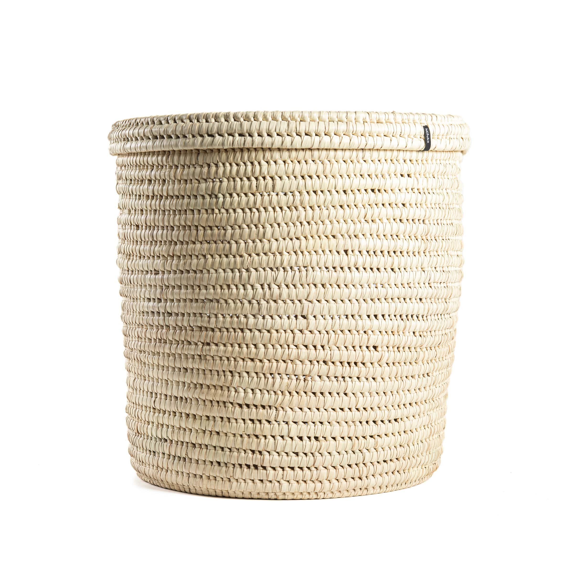 Mifuko Palm tree leaves Basket with lid M Turkana basket with lid | Natural