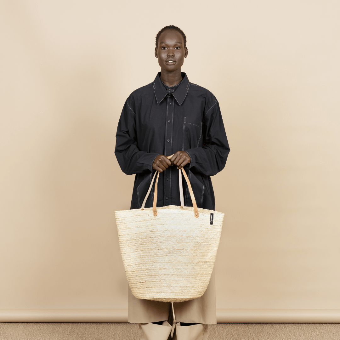 Mifuko Palm tree leaves Shopper basket L Mkeka shopper basket | Natural L