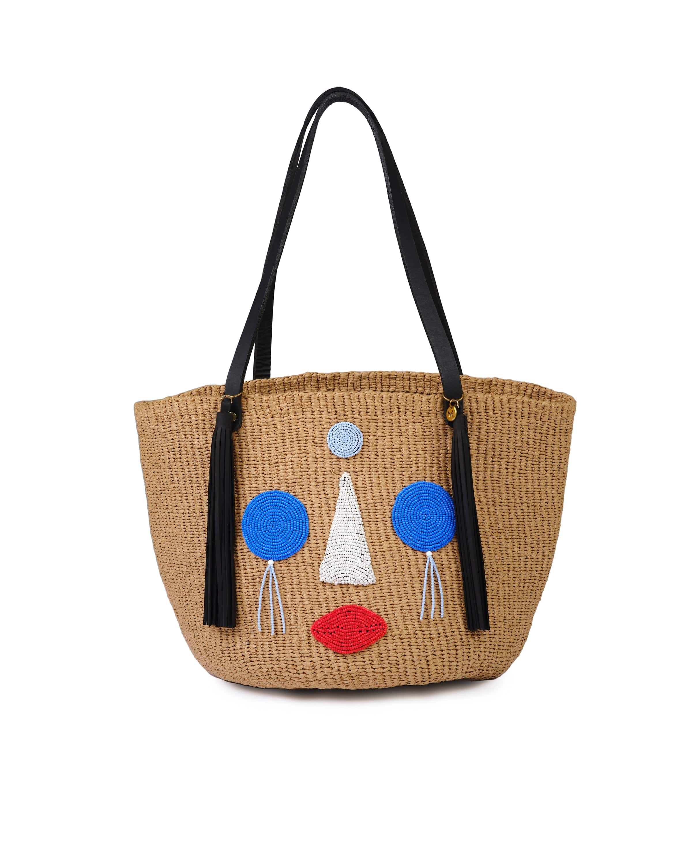 Mifuko Paper and Glass beads Shopper basket Kiondo Shopper basket | Anyango design multicolor M