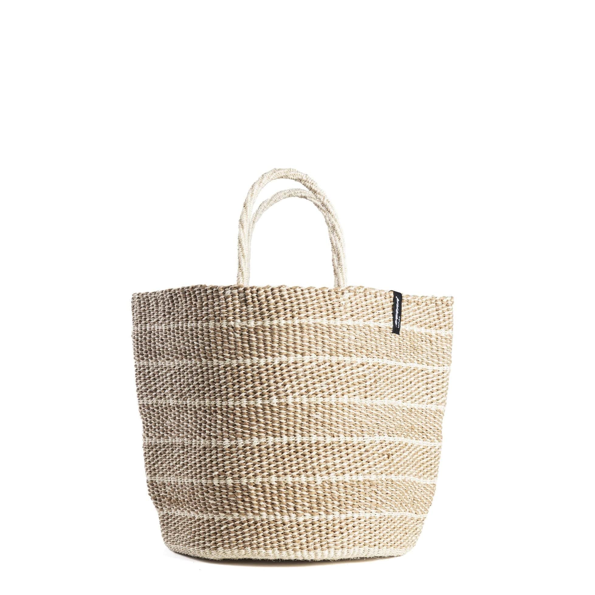 Mifuko Paper and sisal Market basket M Kiondo market basket | Brown twill weave with woven handle M