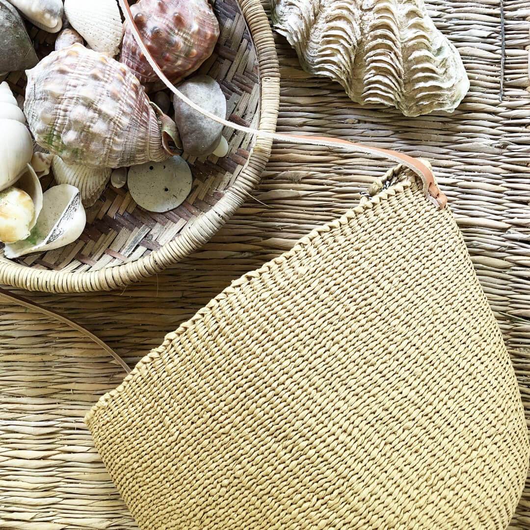 Mifuko Paper Basket with long handle XS Kiondo hanging basket | Brown XS