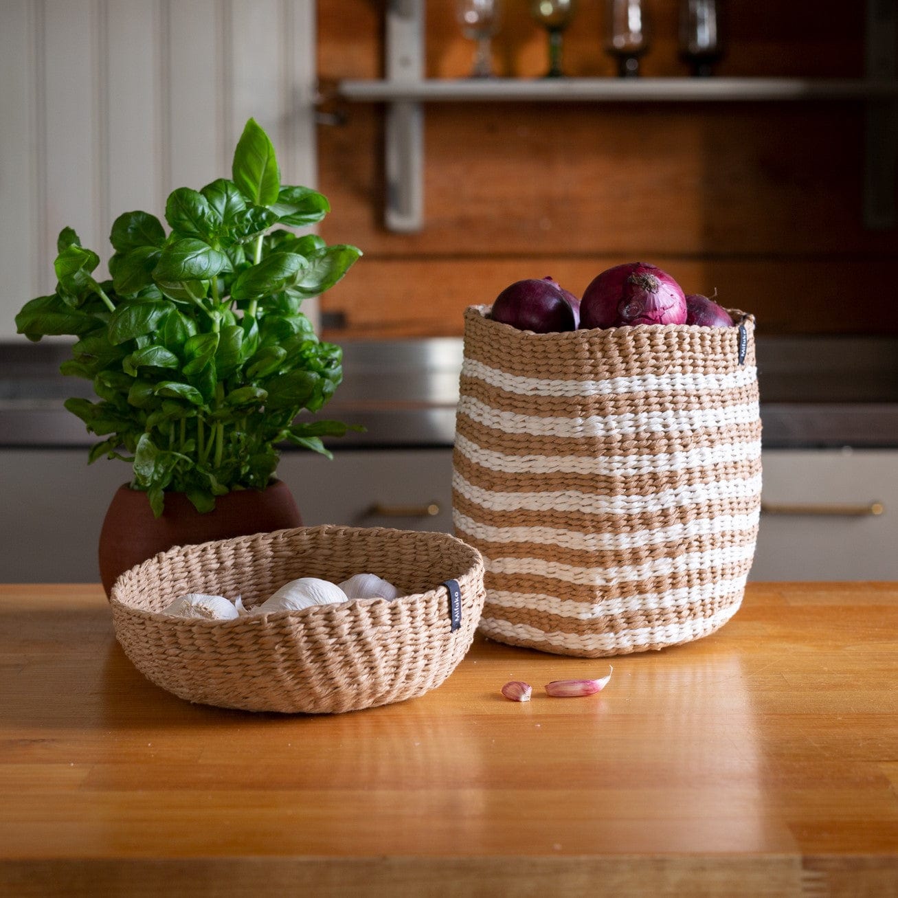 Mifuko Paper Bowl basket XS Kiondo Bowl | Brown XS