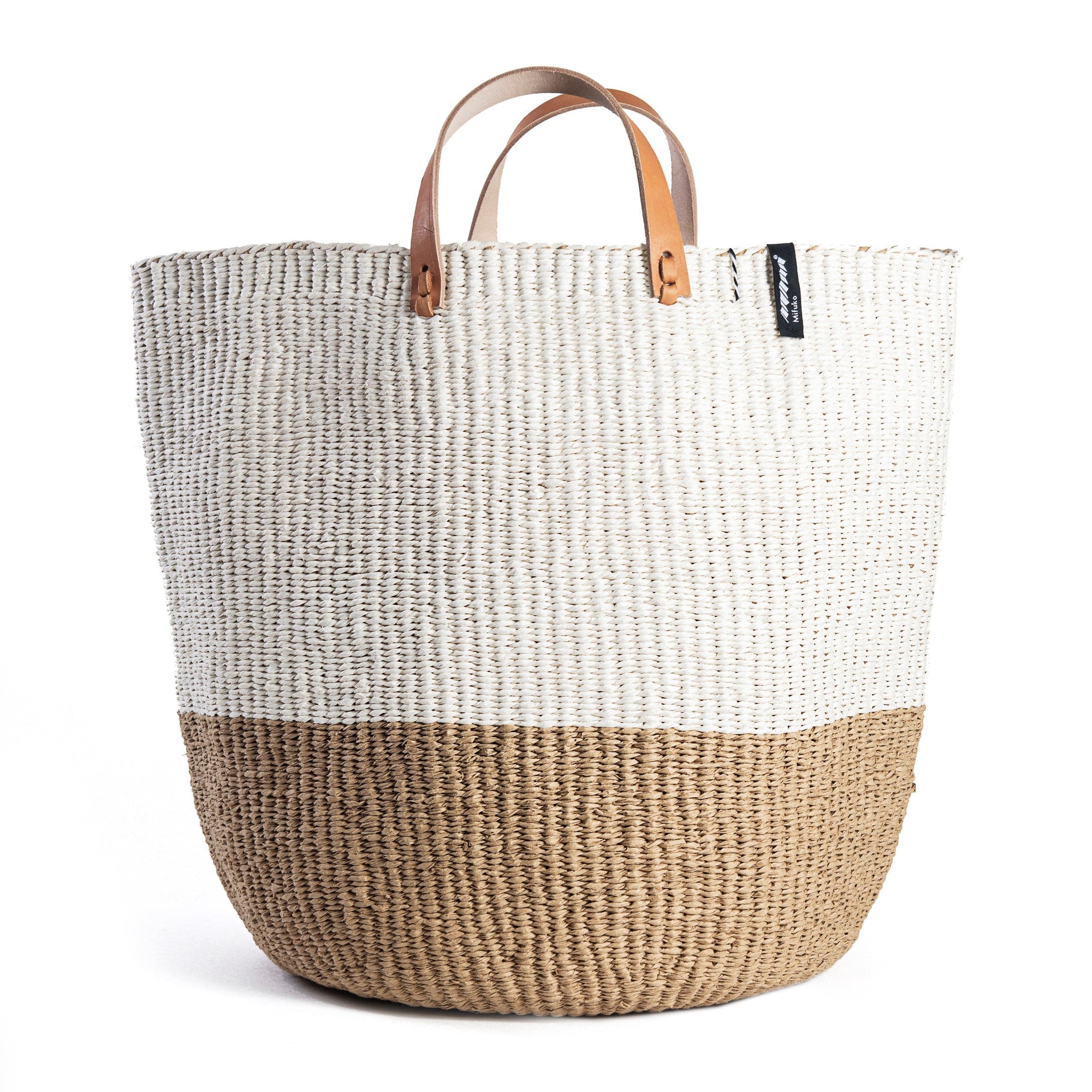 Kiondo market basket | White and brown duo L