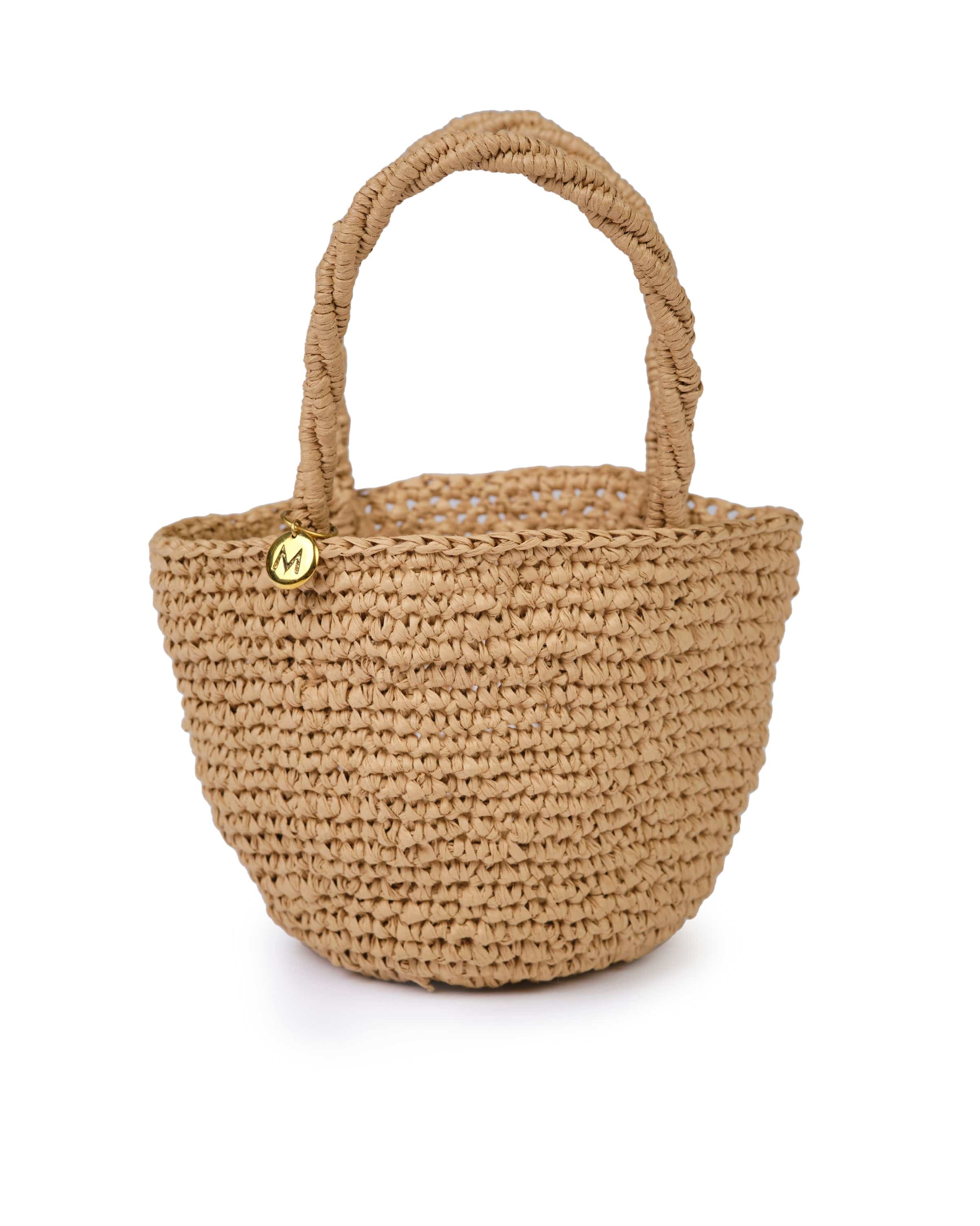 Mifuko Paper Shopper basket Kiondo shopper basket | Crocheted brown XXS