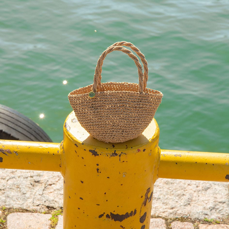 Mini Basket bag | Crocheted brown XXS