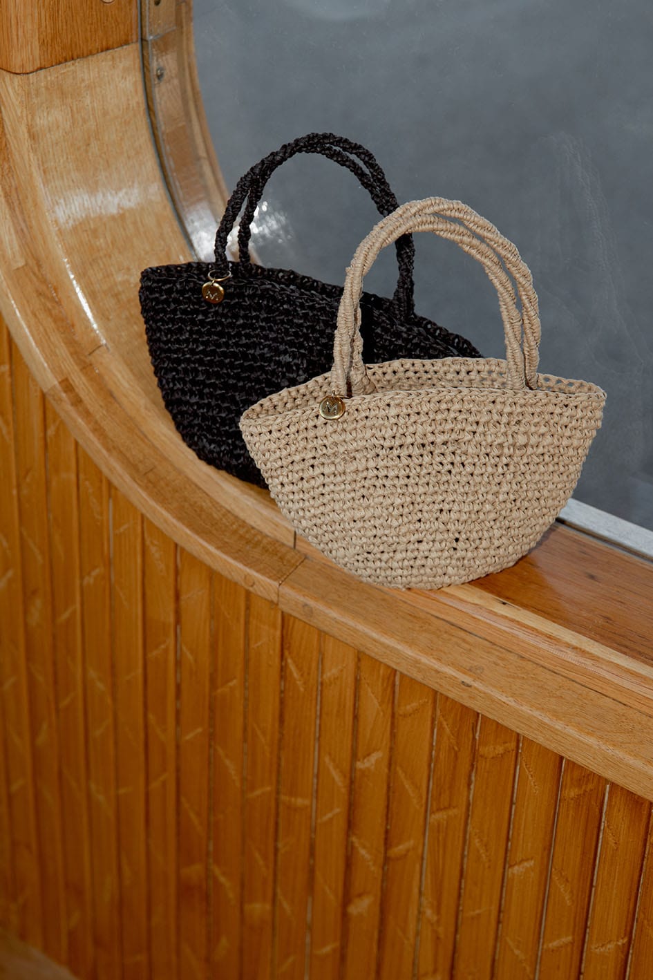 Mifuko Paper Shopper basket Kiondo shopper basket | Crocheted brown XXS  handmade fair trade