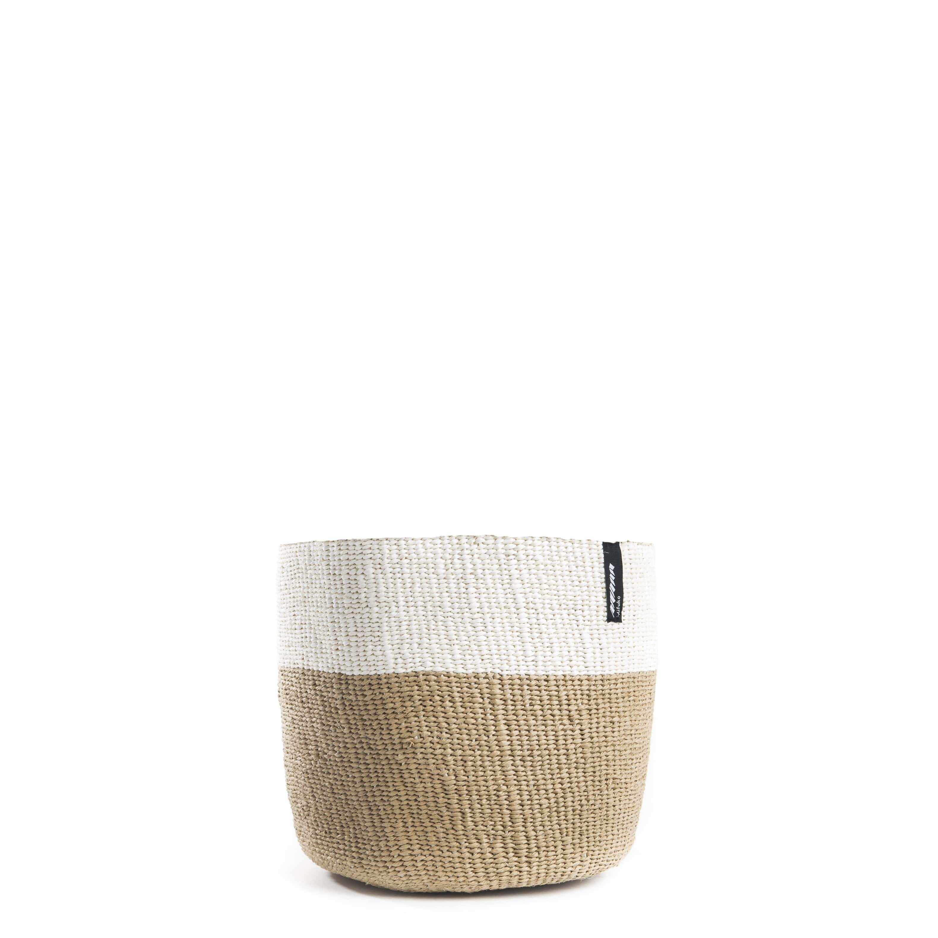 Mifuko Paper Small basket S Kiondo basket | White and brown duo S