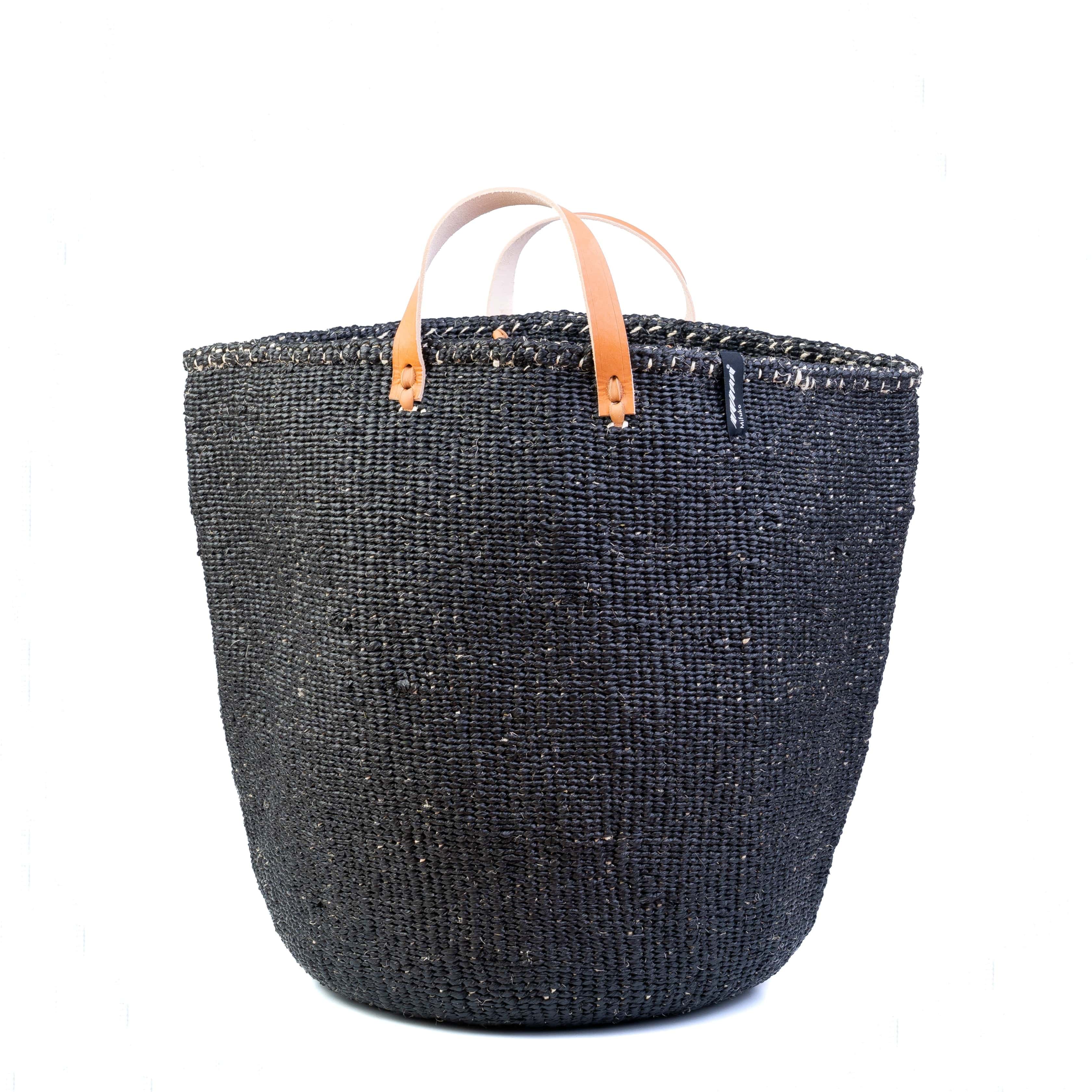 Mifuko Partly recycled plastic and sisal Market basket L Kiondo market basket | Black L