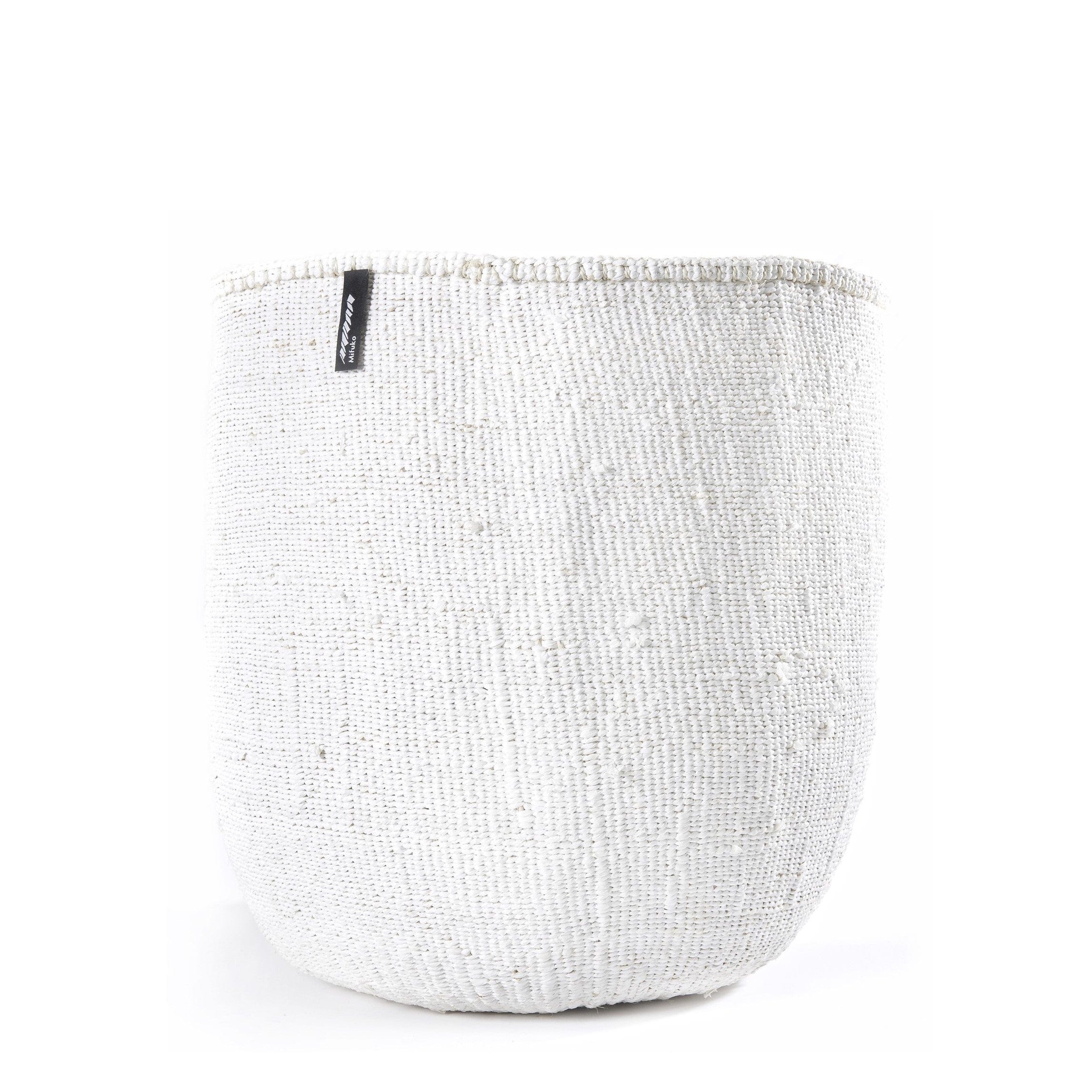 Handwoven white basket L