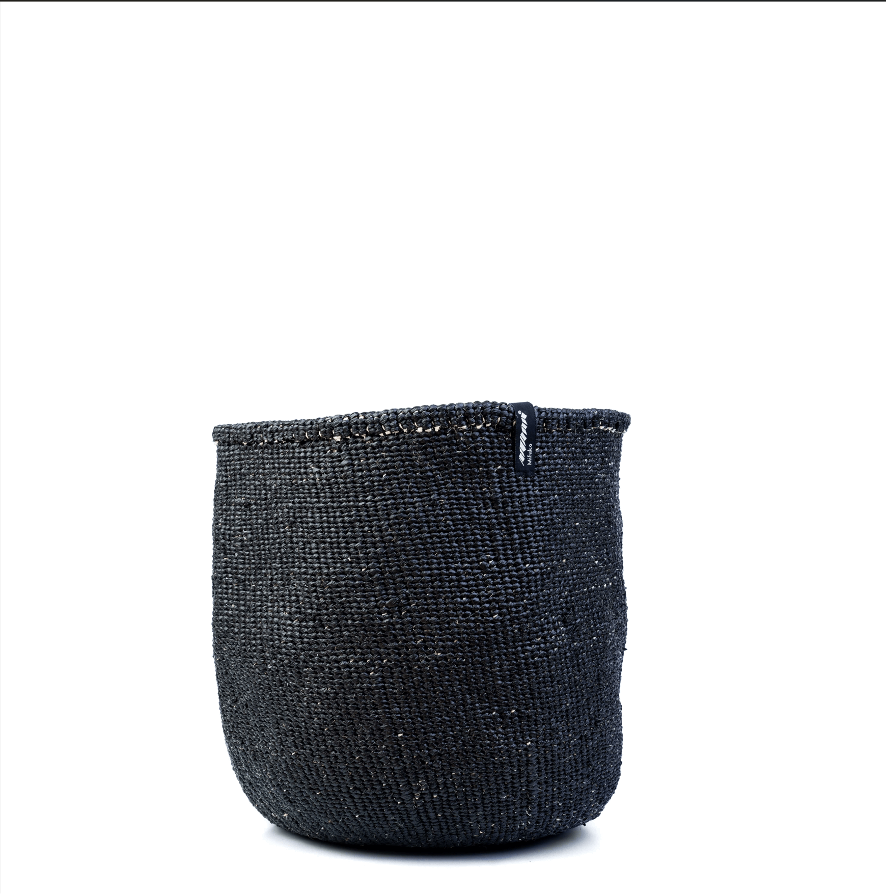 Mifuko Partly recycled plastic and sisal Medium size basket M Kiondo basket | Black M