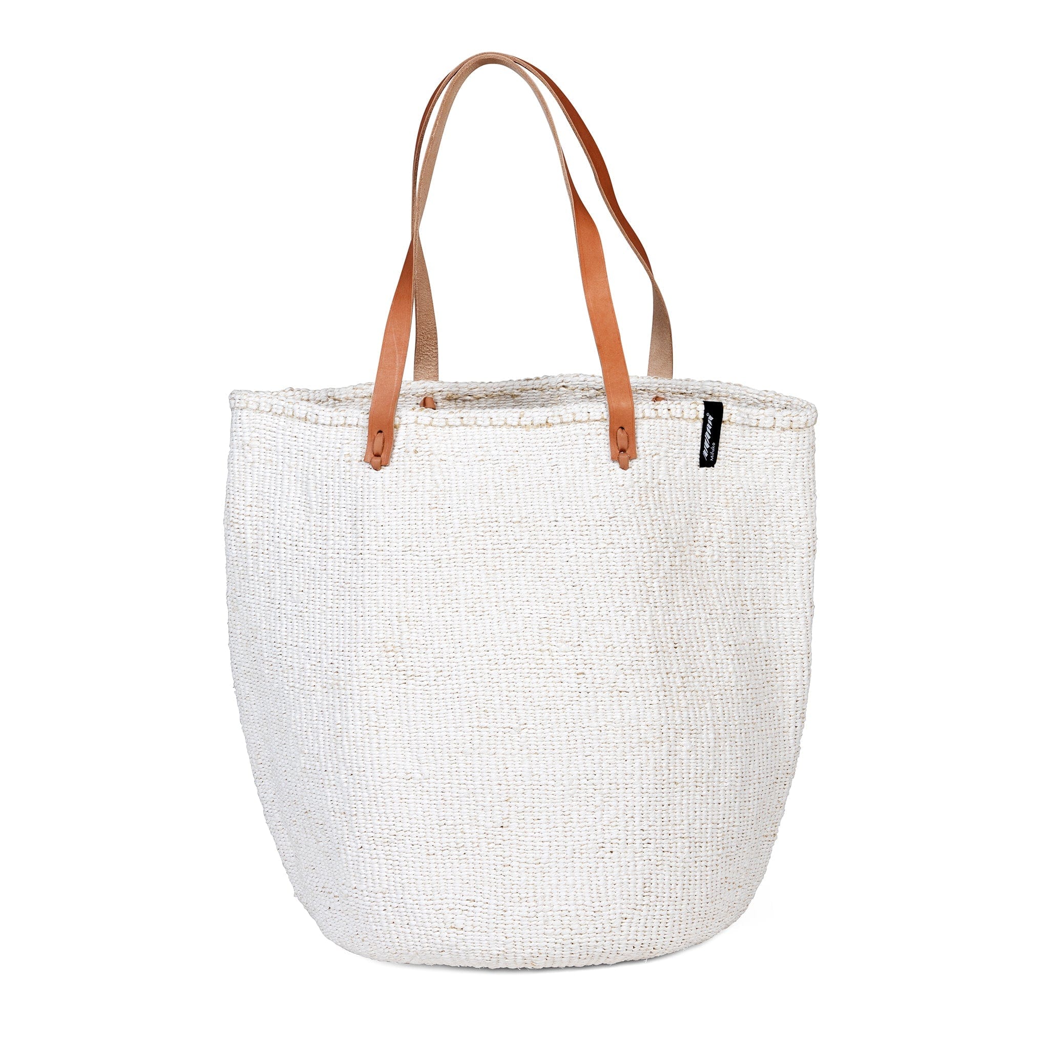 Mifuko Partly recycled plastic and sisal Shopper basket L Kiondo shopper basket | White L