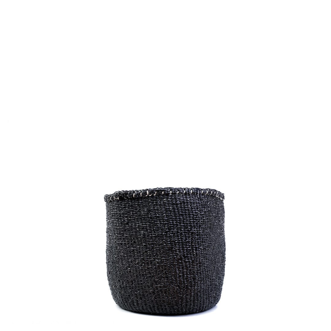 Mifuko Partly recycled plastic and sisal Small basket S Kiondo basket | Black S