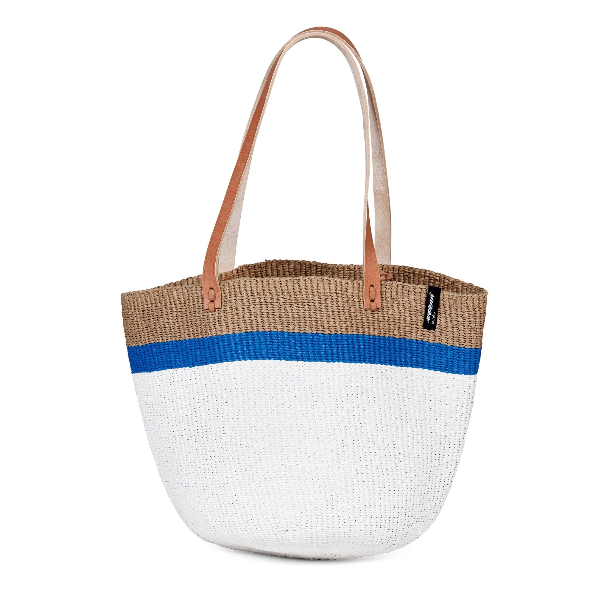 Mifuko Plastic and paper Shopper basket Kiondo Shopper basket | Top stripe blue M