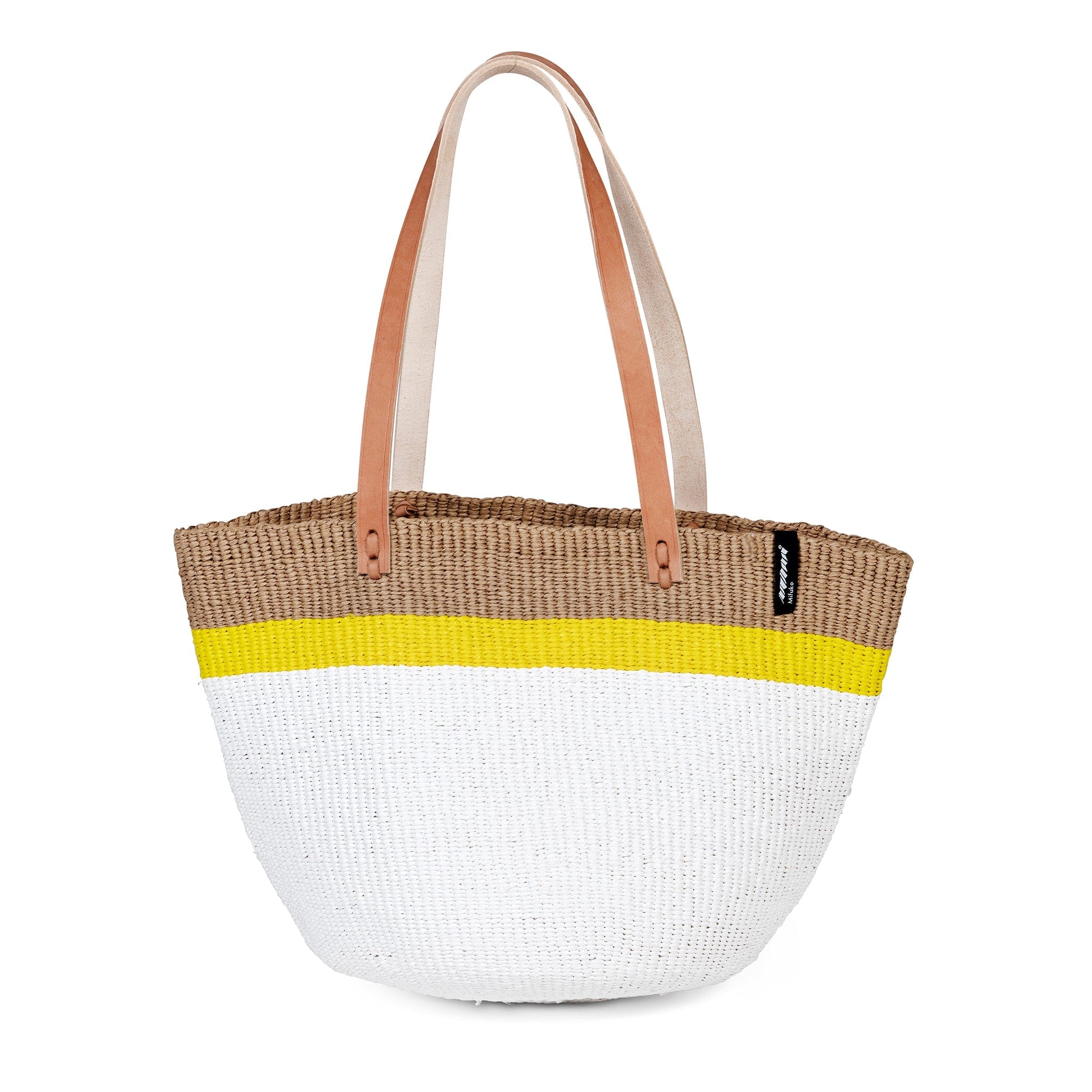 Mifuko Plastic and paper Shopper basket Kiondo Shopper basket | Top stripe yellow M