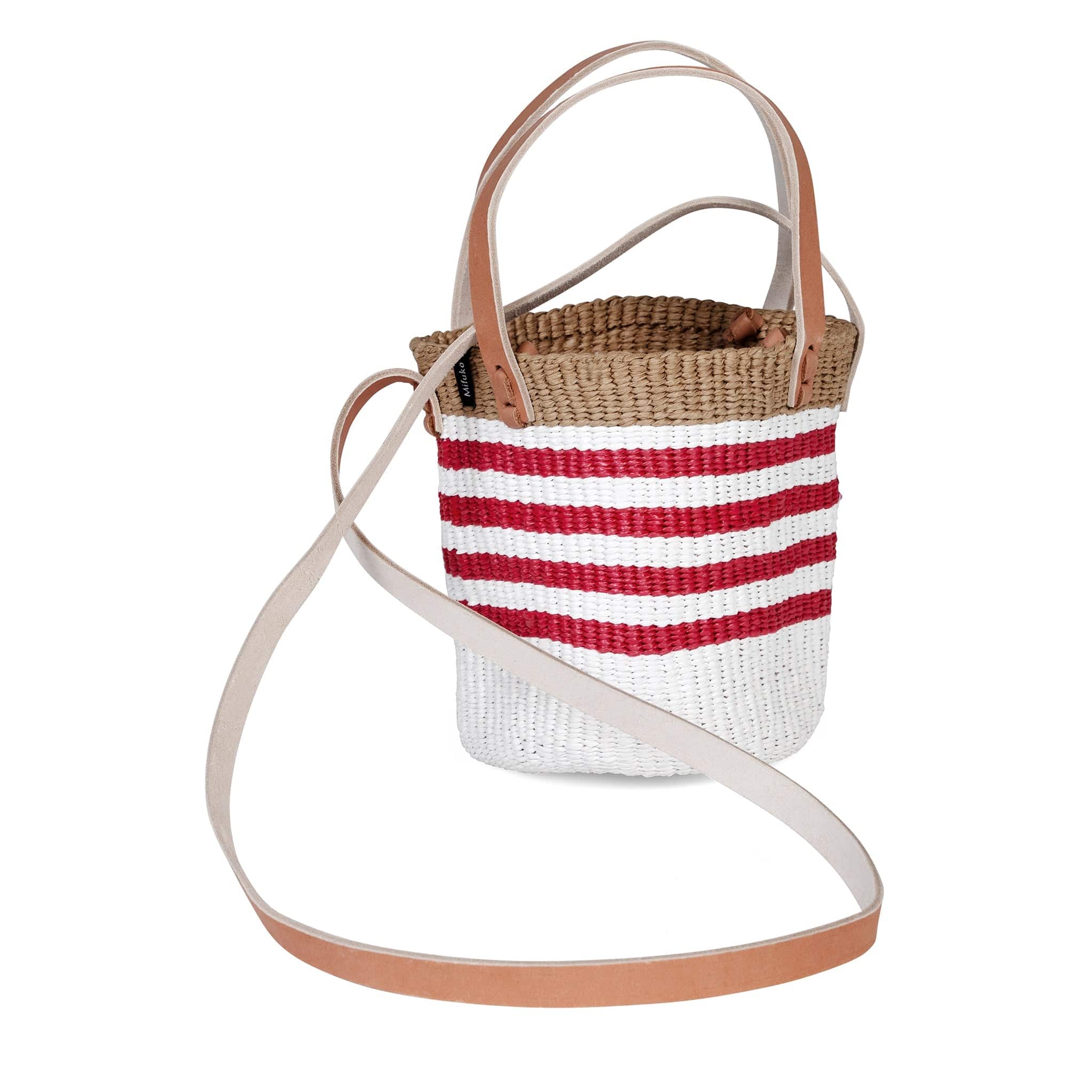 Mifuko Plastic and paper Shopper basket Kiondo shopper basket | Thin stripe red XS