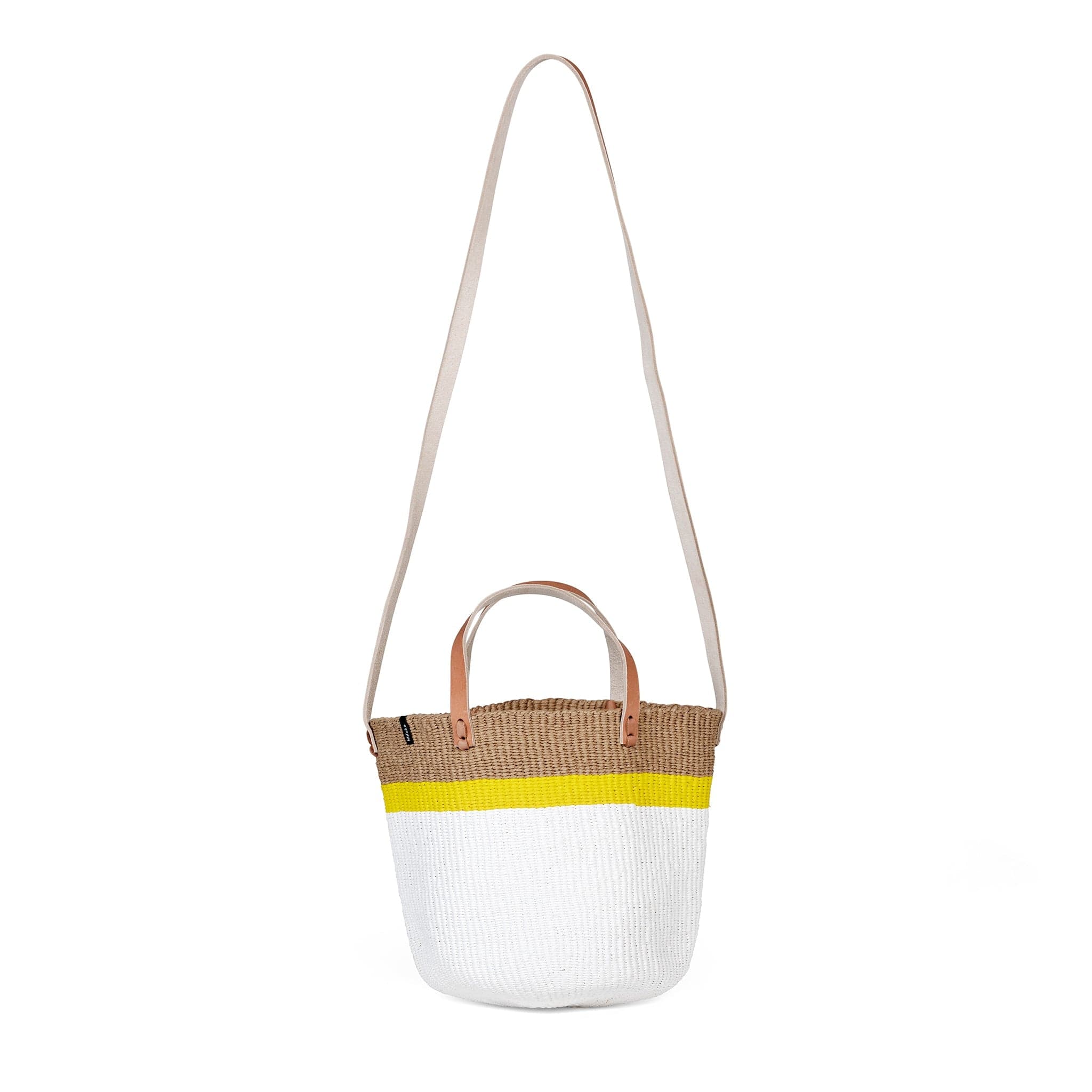 Mifuko Plastic and paper Shopper basket Kiondo shopper basket | Top stripe yellow S