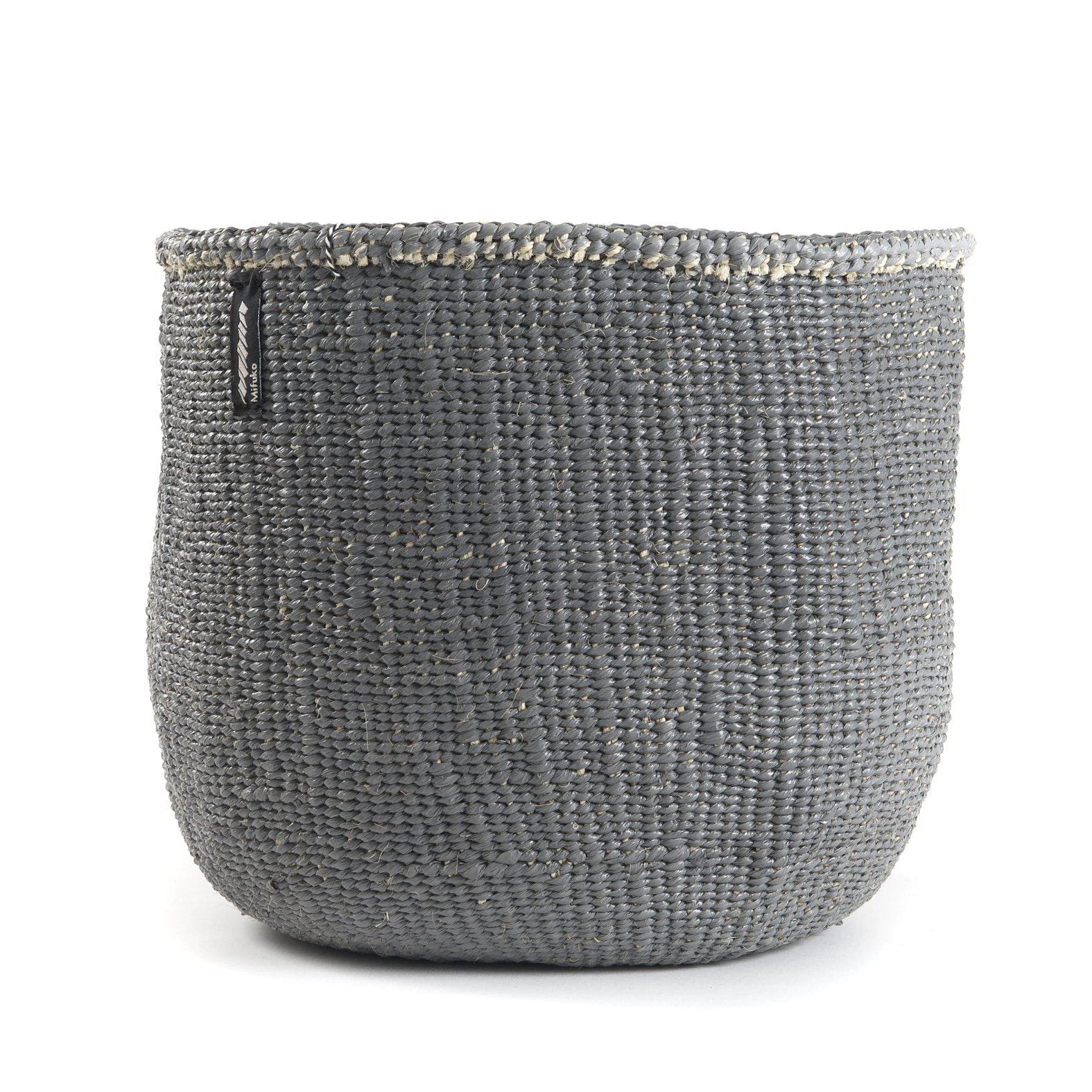 Mifuko Plastic and sisal Medium size basket M Kiondo basket | Grey M