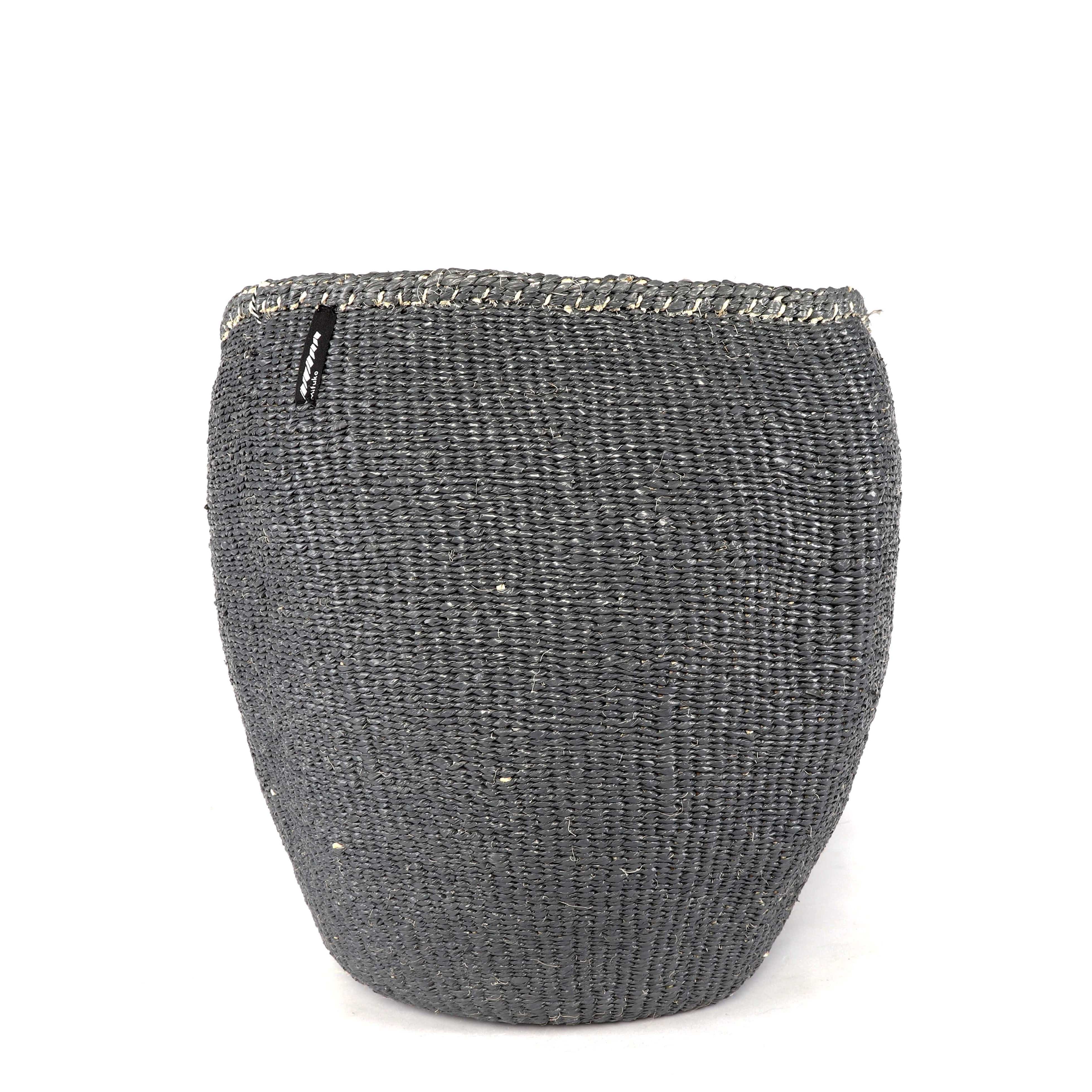 Mifuko Plastic and sisal Medium size basket L Kiondo basket | Grey L