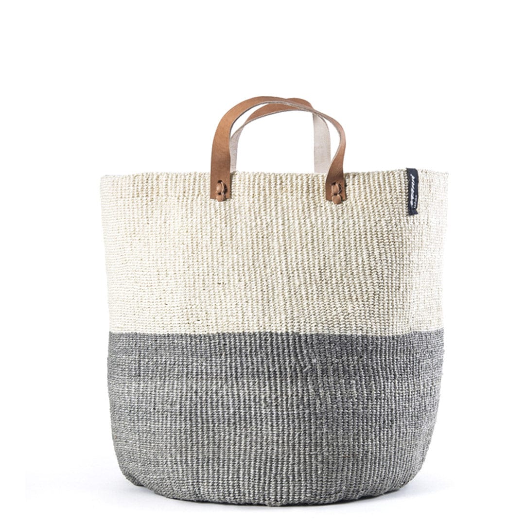 Mifuko Sisal Market basket L Kiondo market basket | Natural and light grey duo L